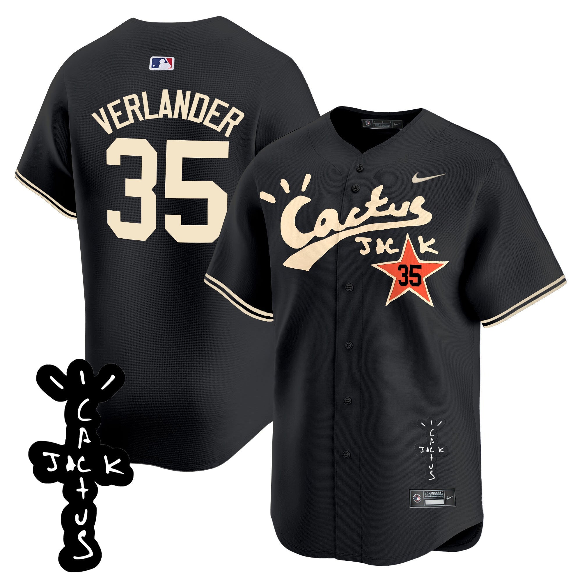 Men’s Houston Cactus Jack Patch Vapor Premier Limited Jersey V2 – Stitched