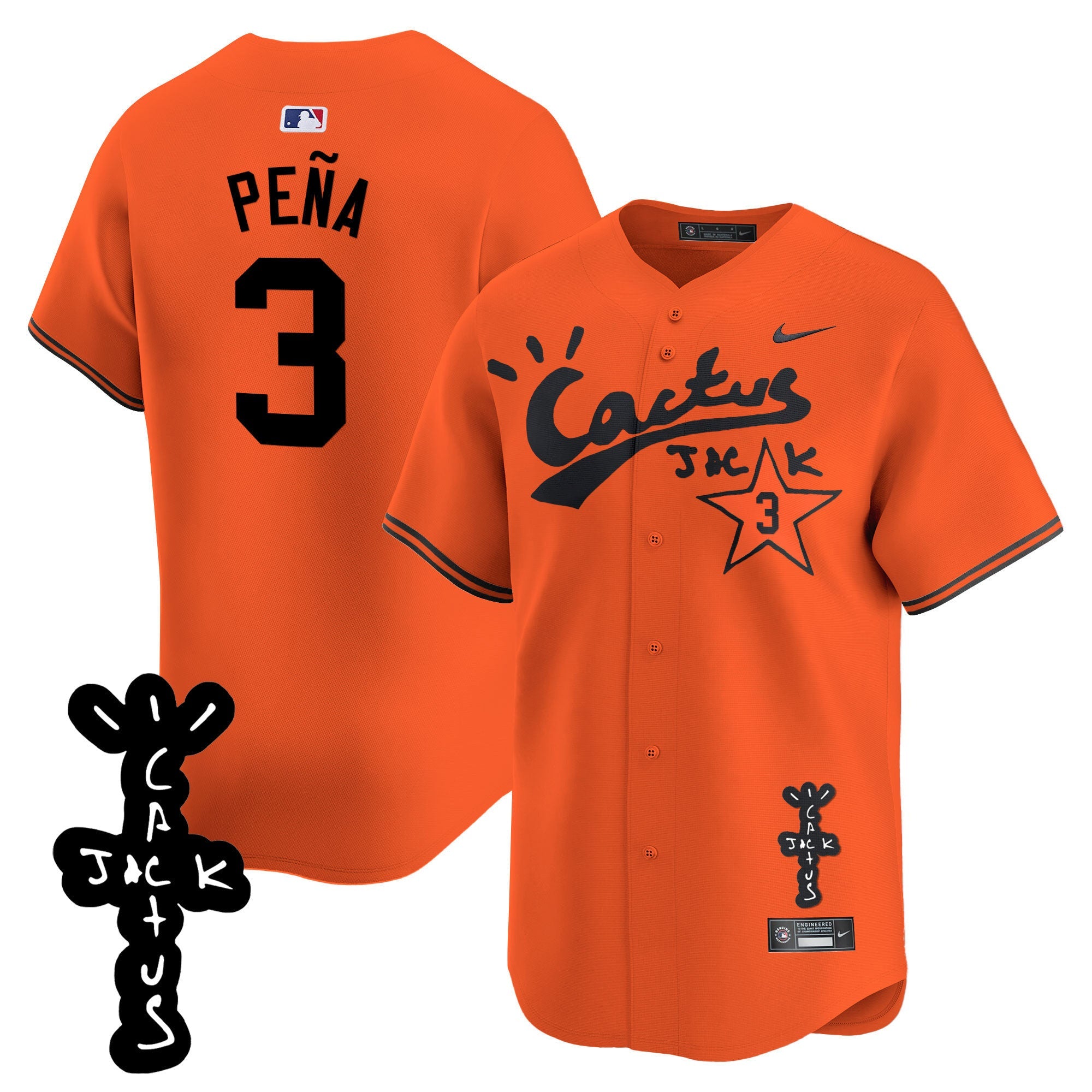 Men’s Houston Cactus Jack Patch Vapor Premier Limited Jersey V2 – Stitched