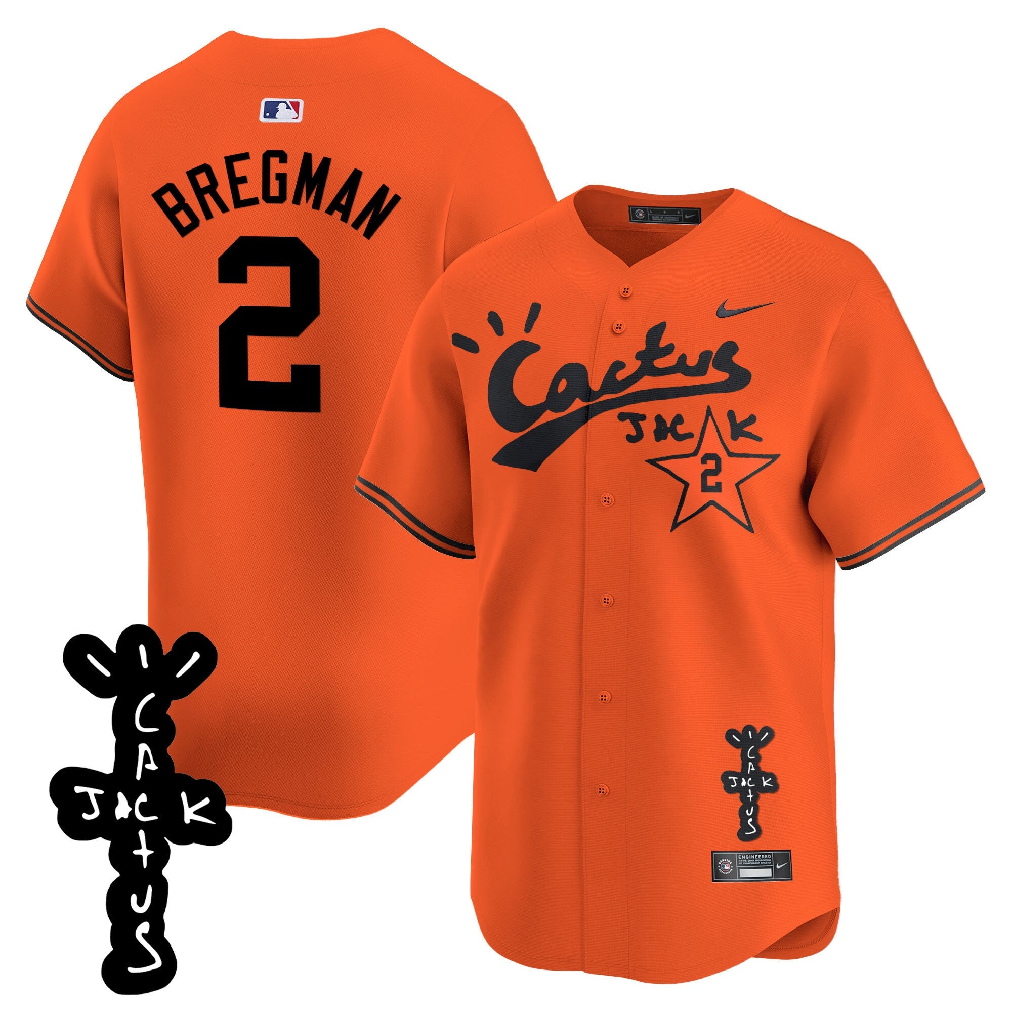 Men’s Houston Cactus Jack Patch Vapor Premier Limited Jersey V2 – Stitched