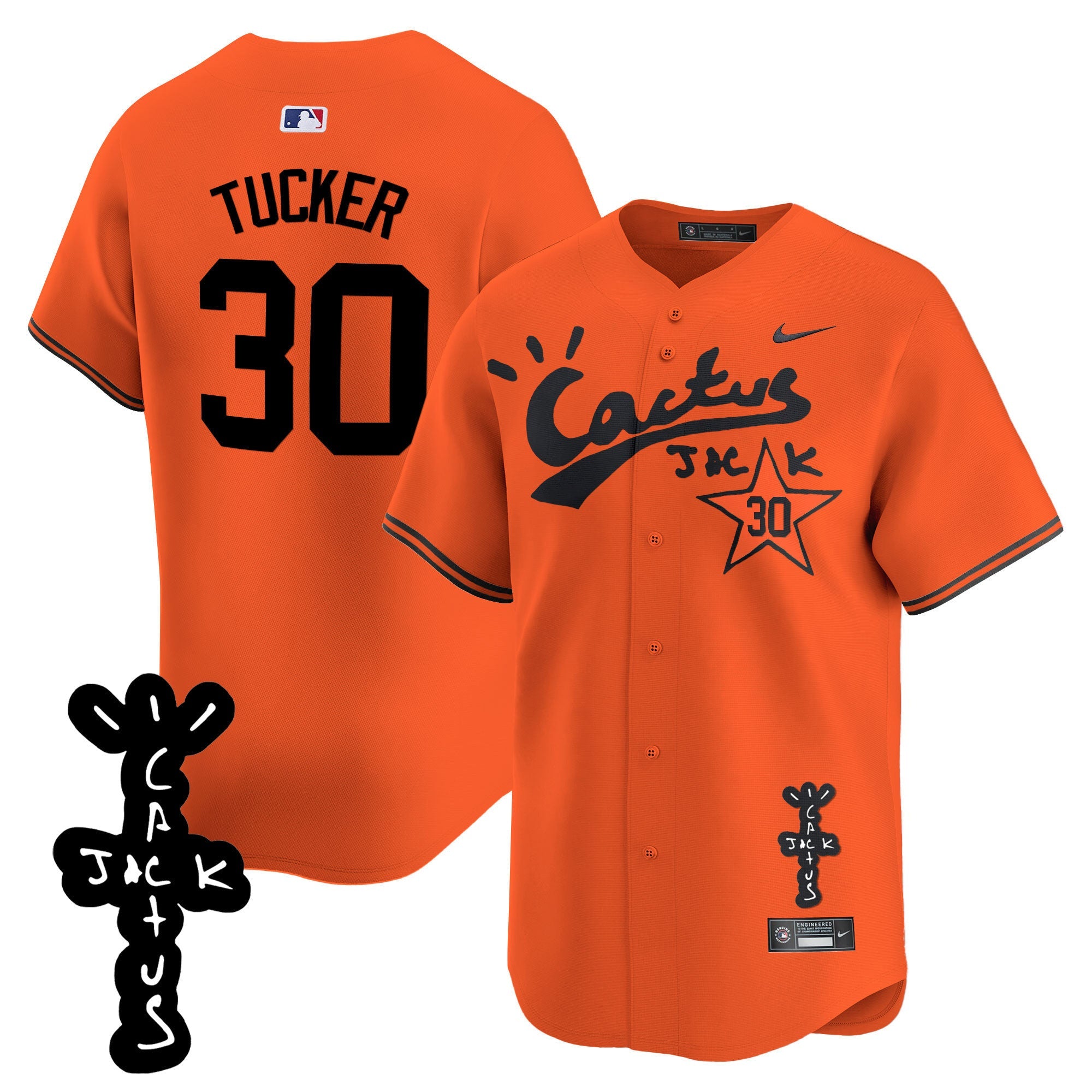 Men’s Houston Cactus Jack Patch Vapor Premier Limited Jersey V2 – Stitched