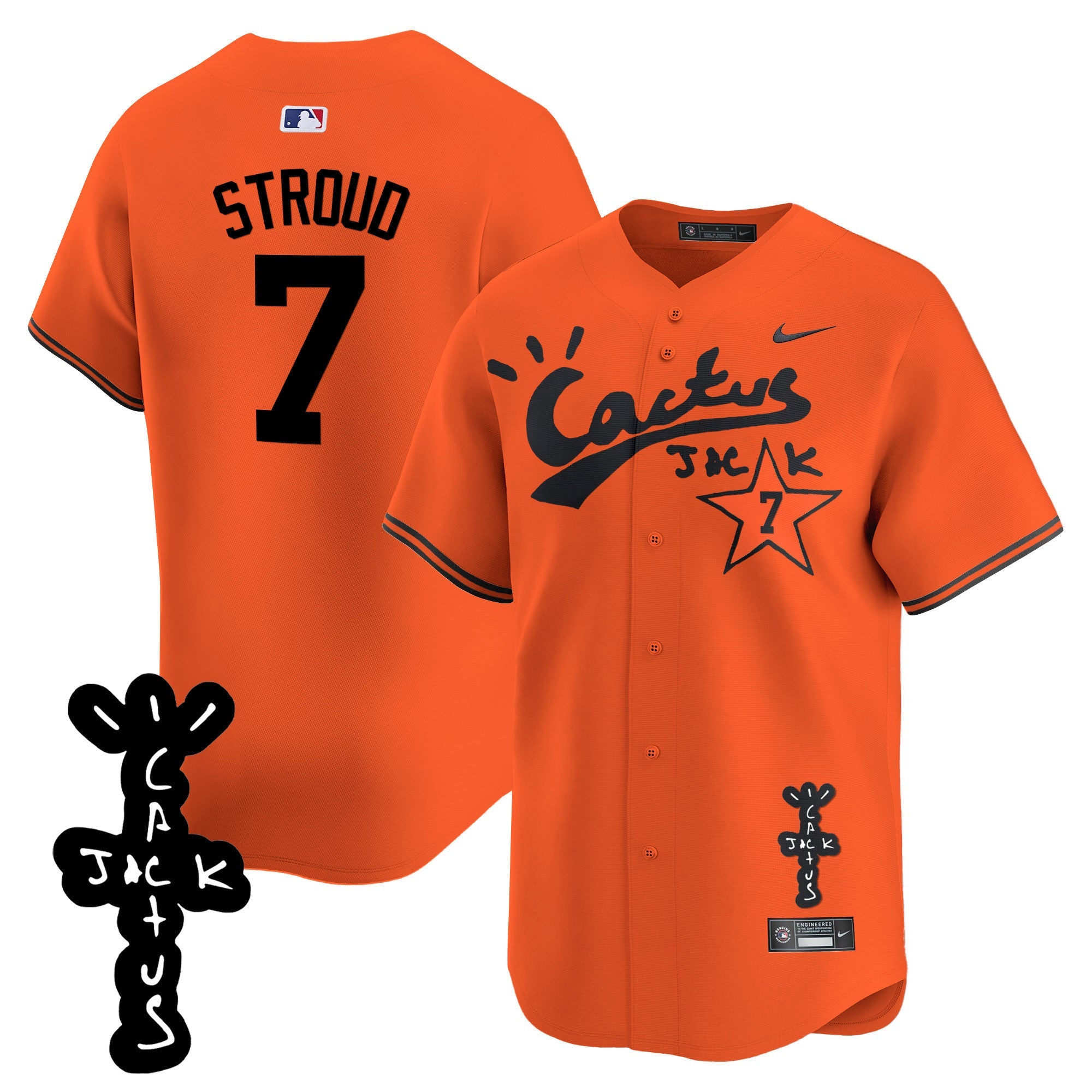 Men’s Houston Cactus Jack Patch Vapor Premier Limited Jersey V2 – Stitched