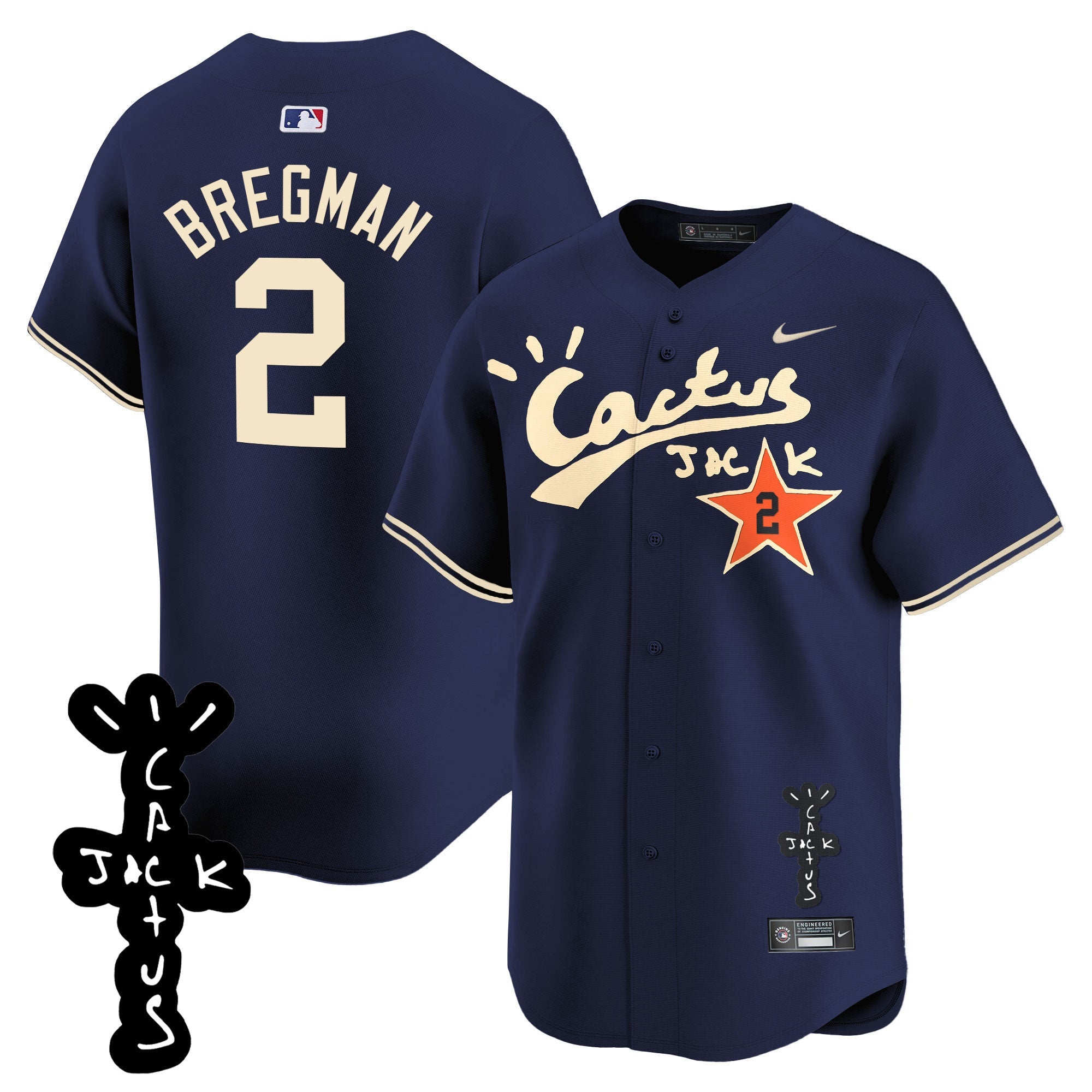 Men’s Houston Cactus Jack Patch Vapor Premier Limited Jersey V2 – Stitched