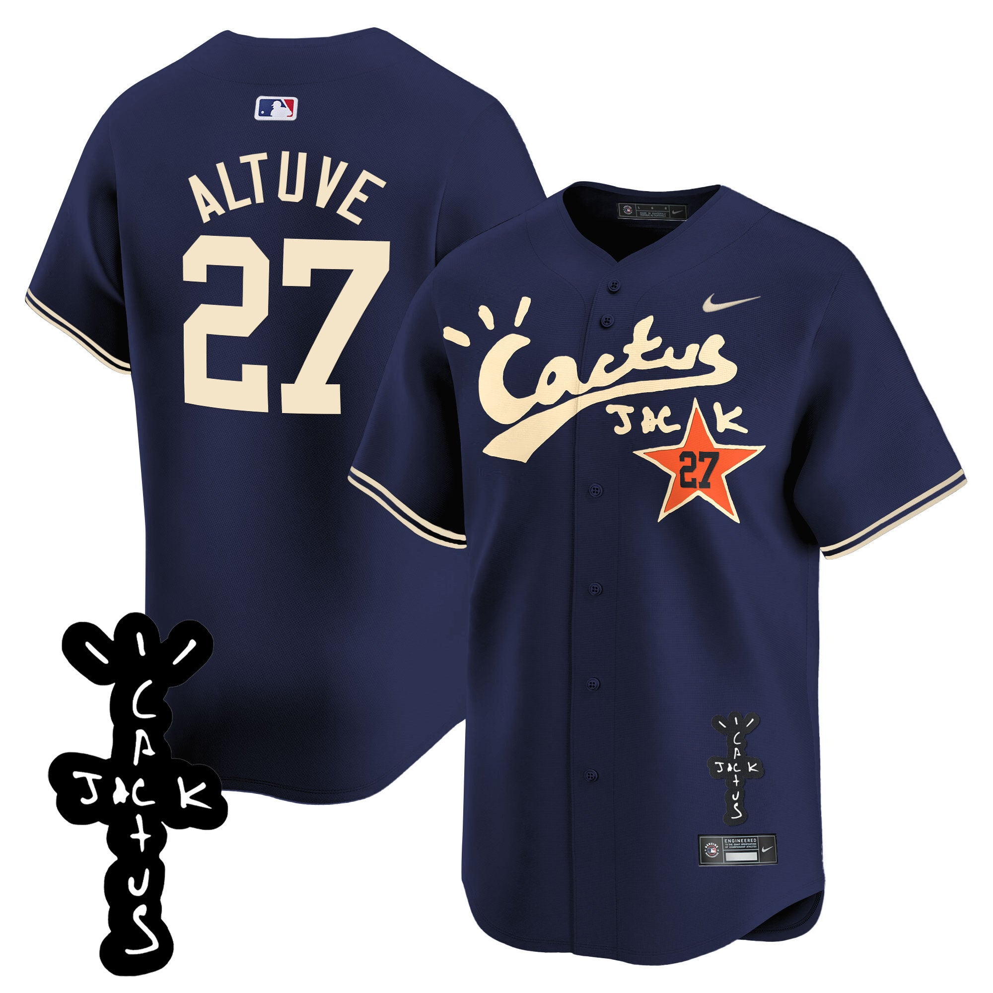 Men’s Houston Cactus Jack Patch Vapor Premier Limited Jersey V2 – Stitched