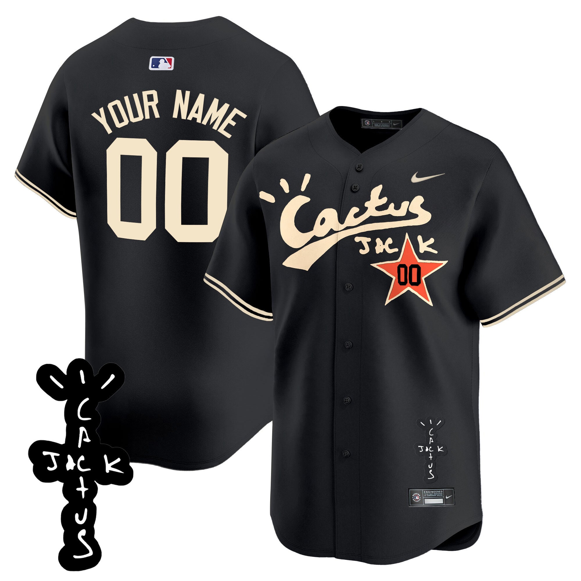 Houston Cactus Jack Patch Vapor Premier Limited Custom Jersey V2 – Stitched