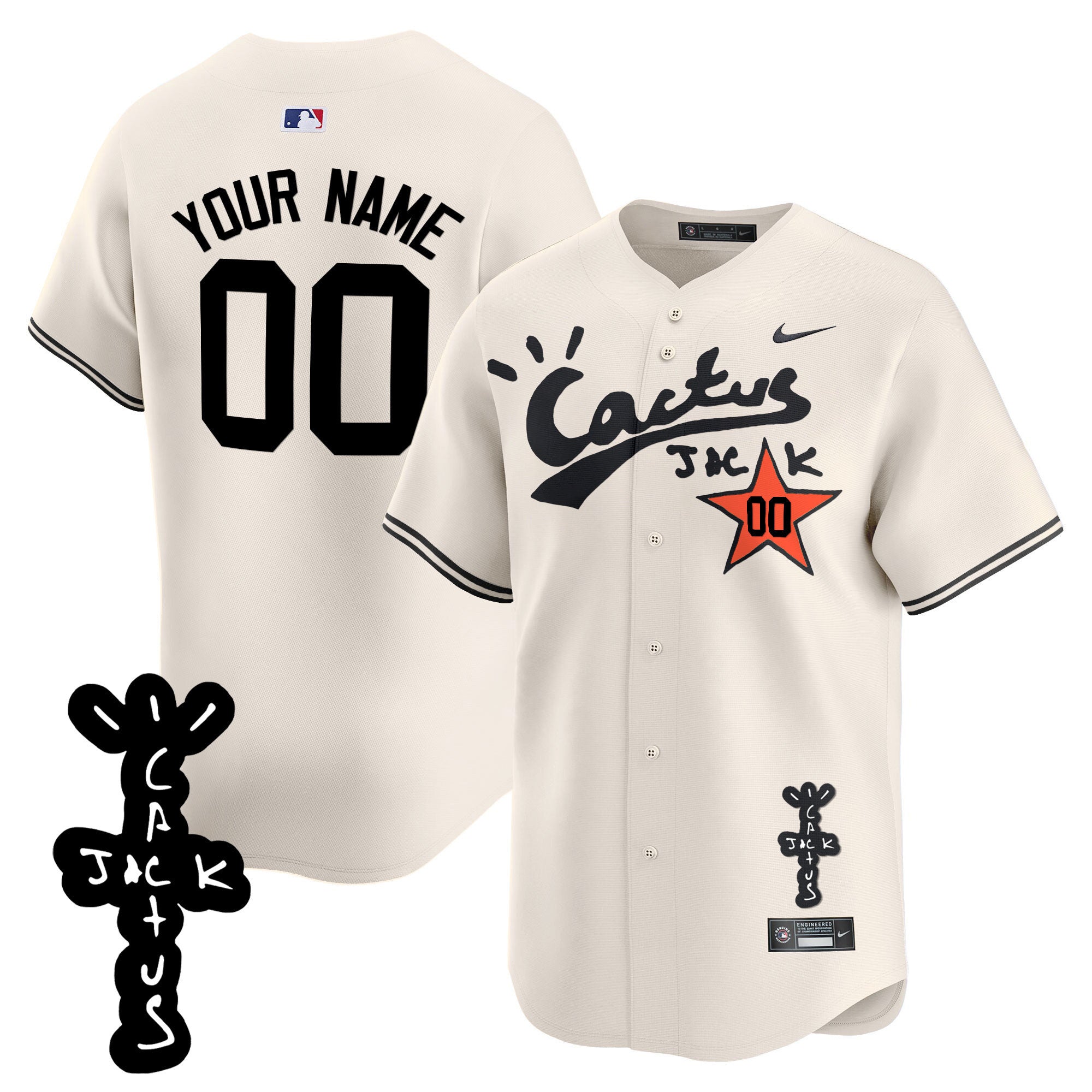 Houston Cactus Jack Patch Vapor Premier Limited Custom Jersey V2 – Stitched