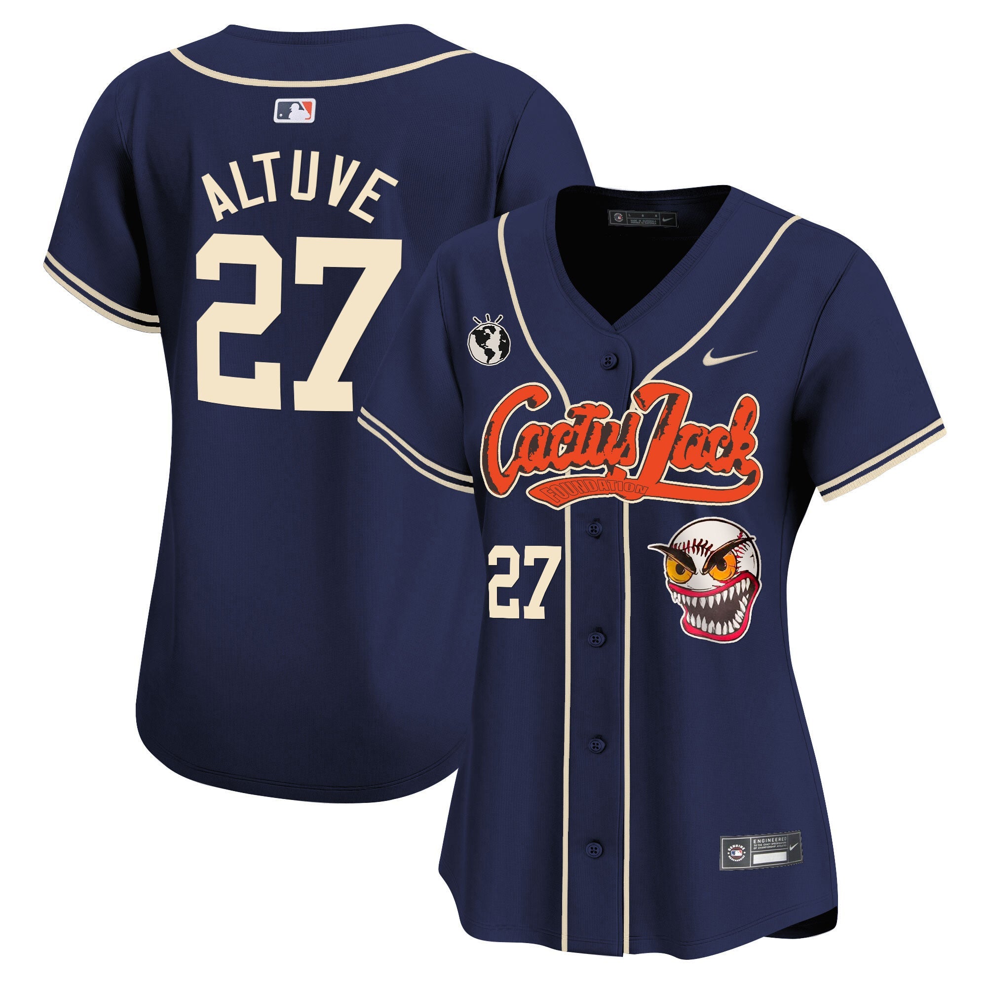 Women’s Houston Cactus Jack Vapor Premier Limited Jersey – Stitched