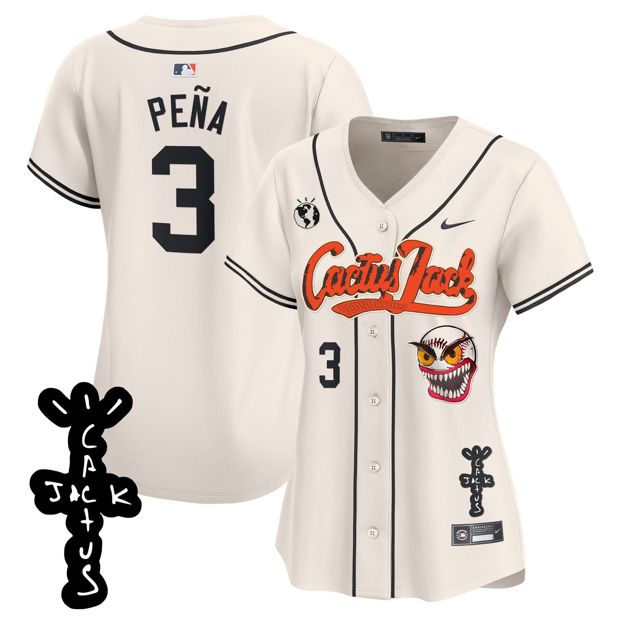 Women’s Houston Cactus Jack Patch Vapor Premier Limited Jersey – Stitched
