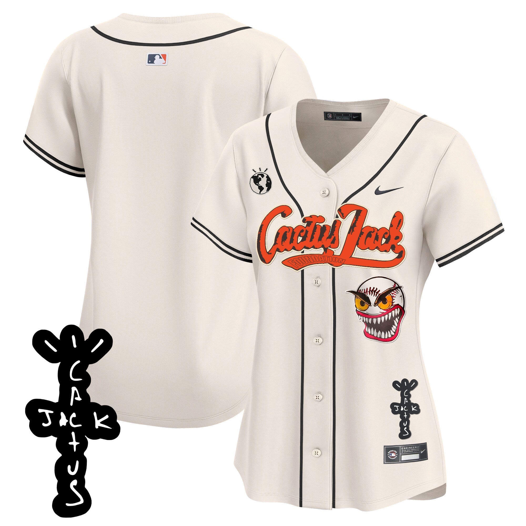 Women’s Houston Cactus Jack Patch Vapor Premier Limited Jersey – Stitched