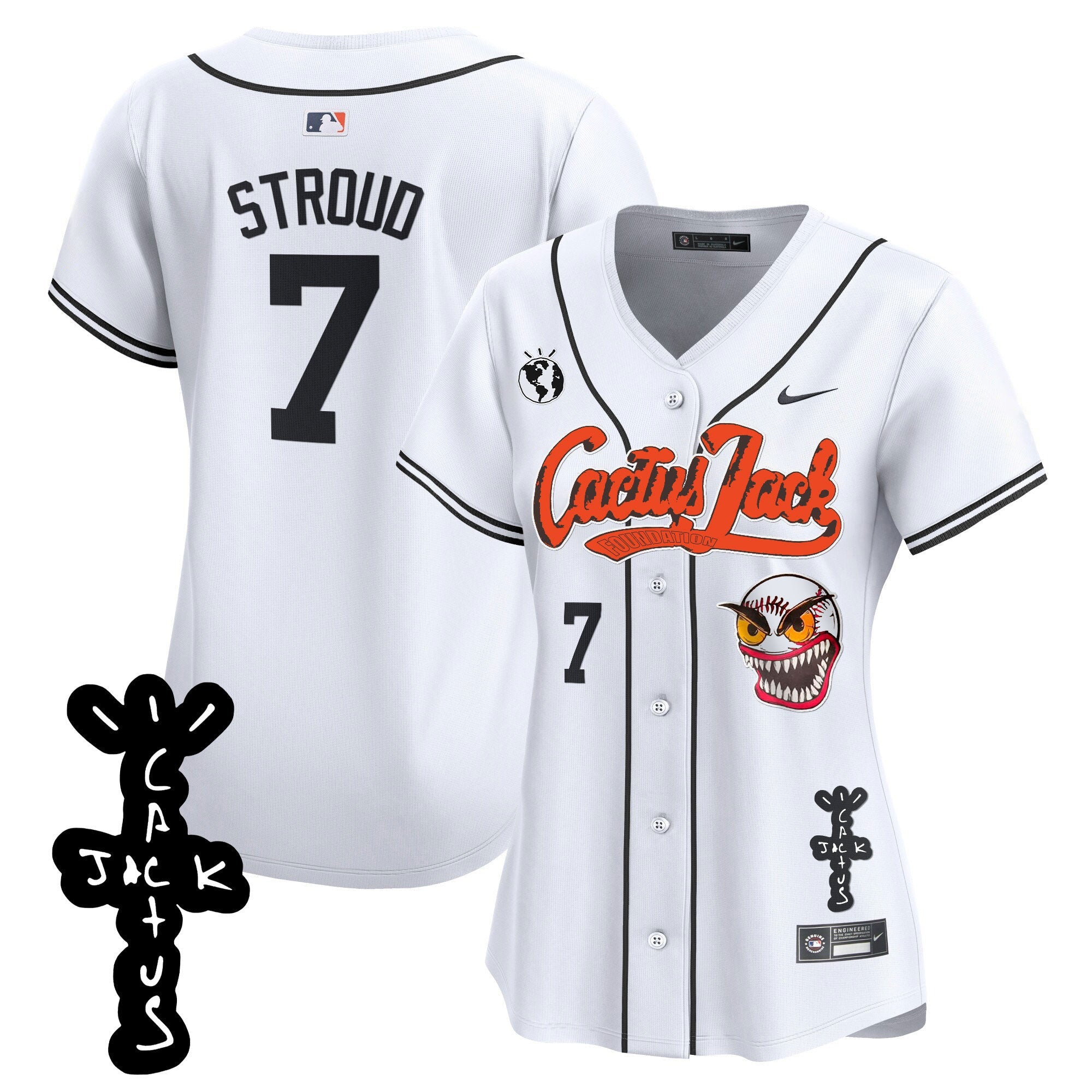 Women’s Houston Cactus Jack Patch Vapor Premier Limited Jersey – Stitched