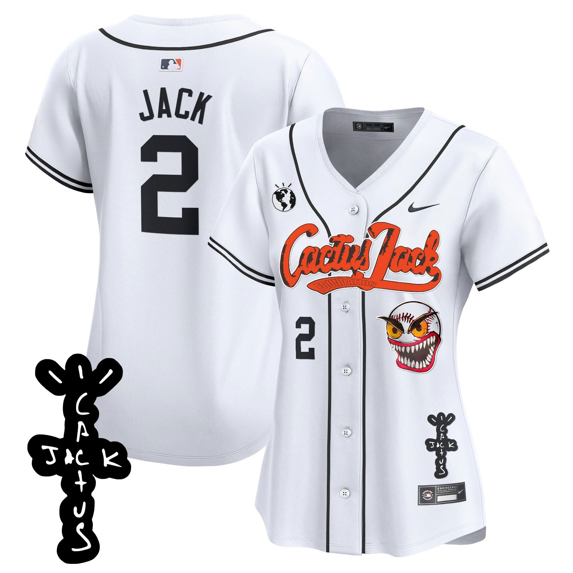 Women’s Houston Cactus Jack Patch Vapor Premier Limited Jersey – Stitched