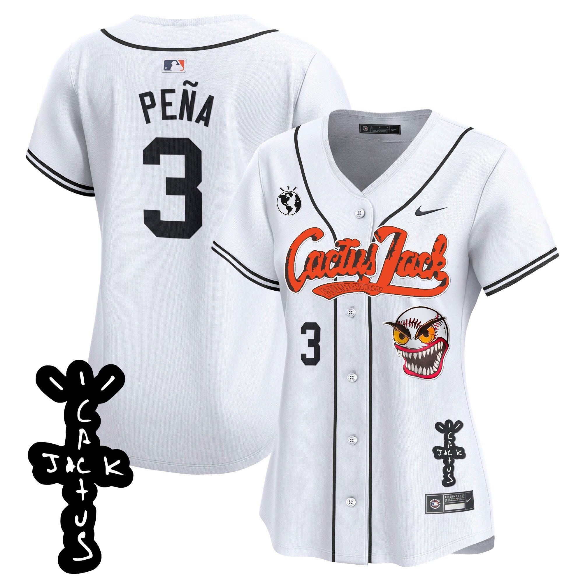 Women’s Houston Cactus Jack Patch Vapor Premier Limited Jersey – Stitched
