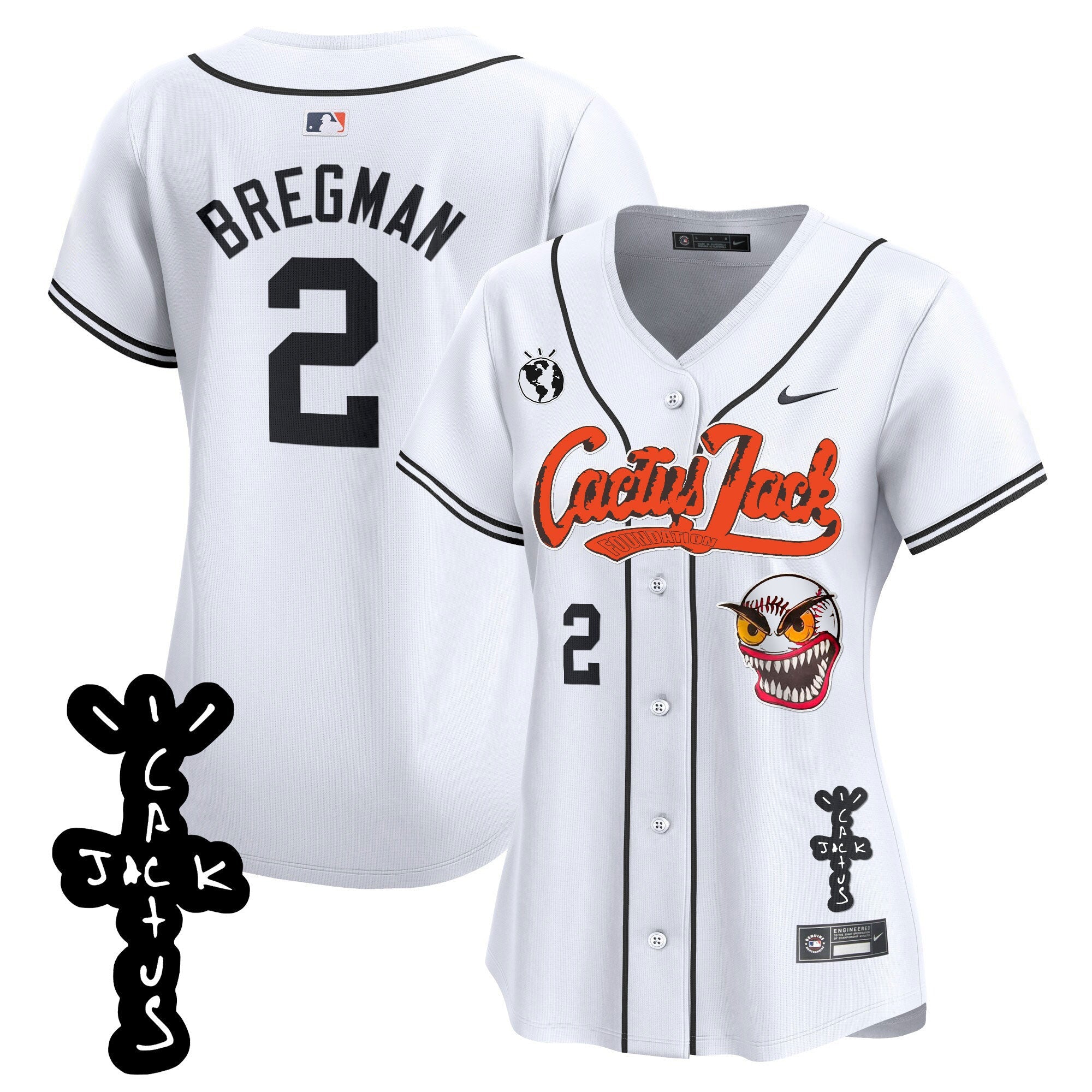 Women’s Houston Cactus Jack Patch Vapor Premier Limited Jersey – Stitched