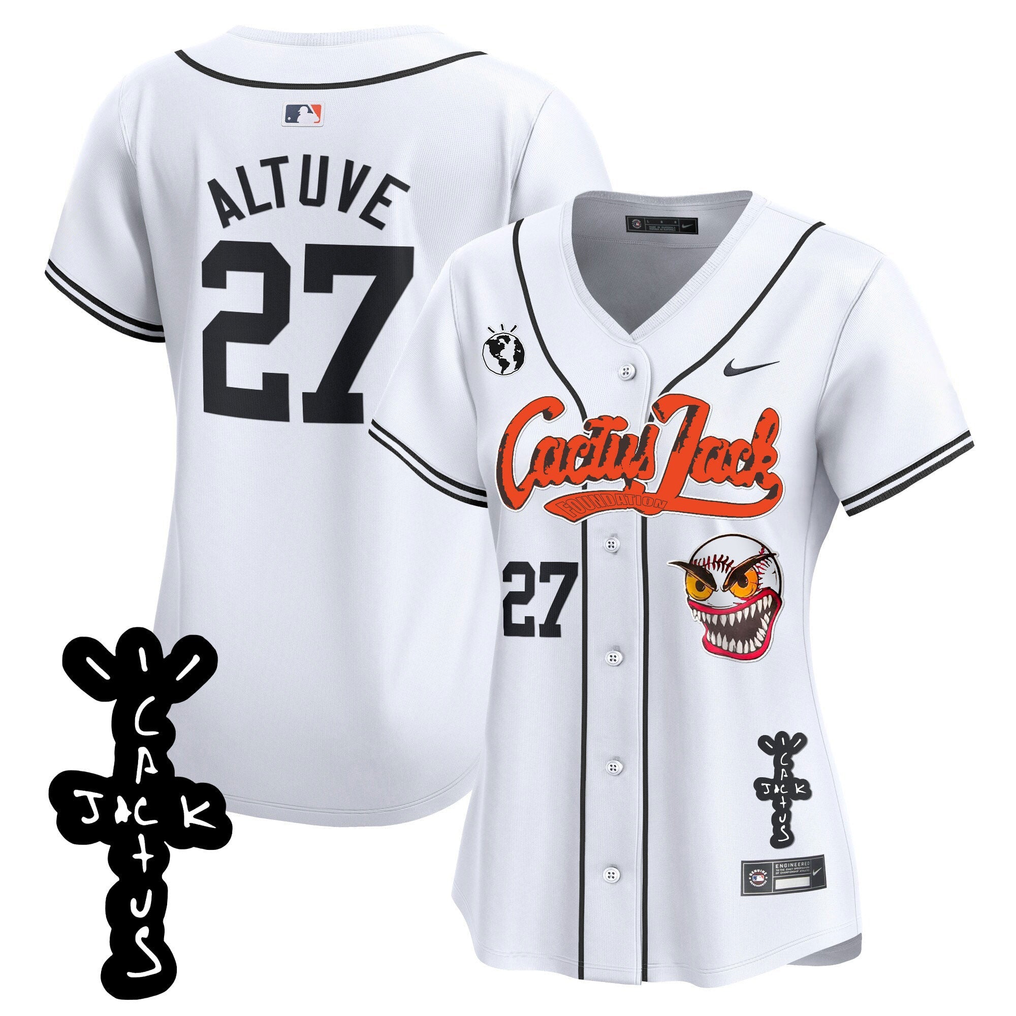 Women’s Houston Cactus Jack Patch Vapor Premier Limited Jersey – Stitched