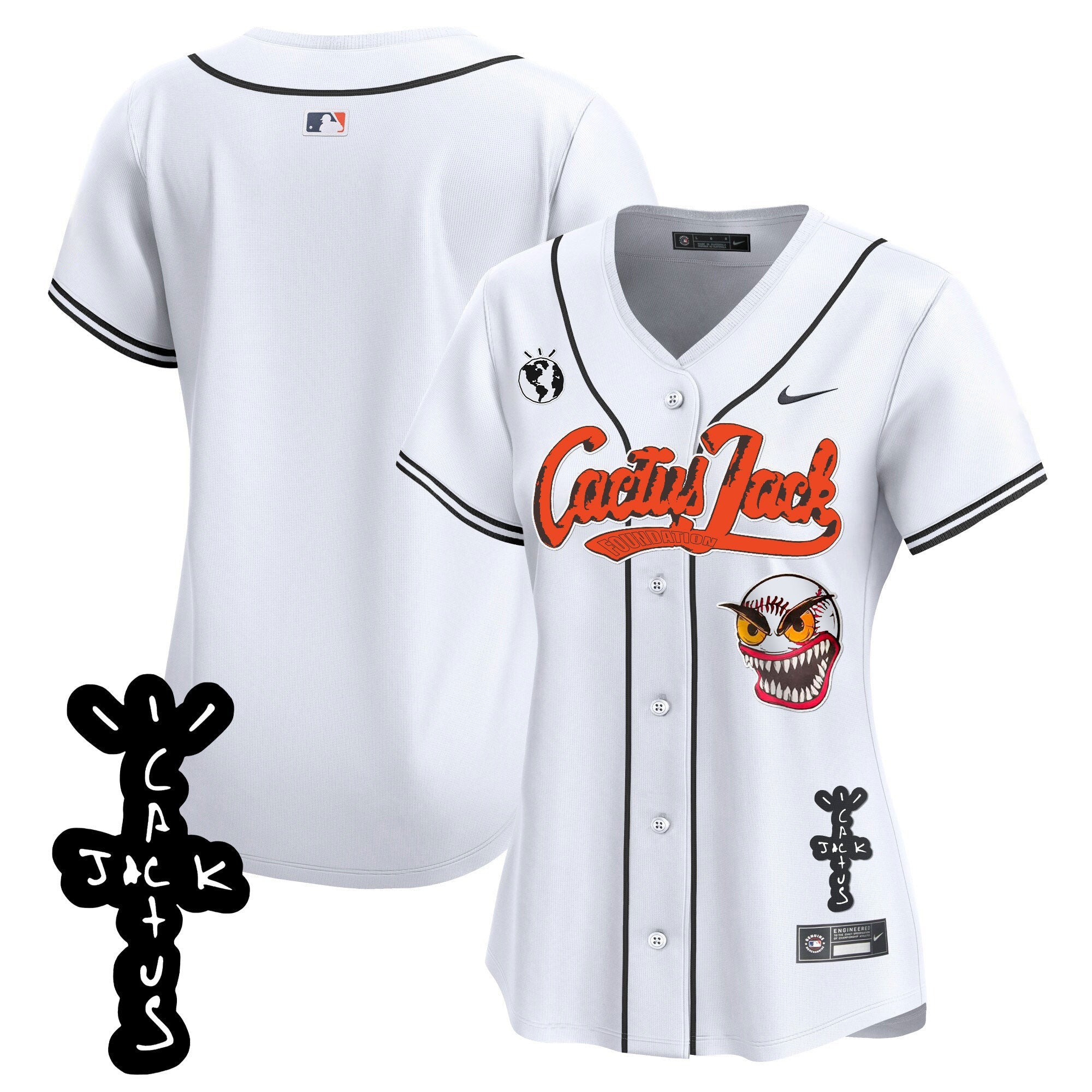 Women’s Houston Cactus Jack Patch Vapor Premier Limited Jersey – Stitched