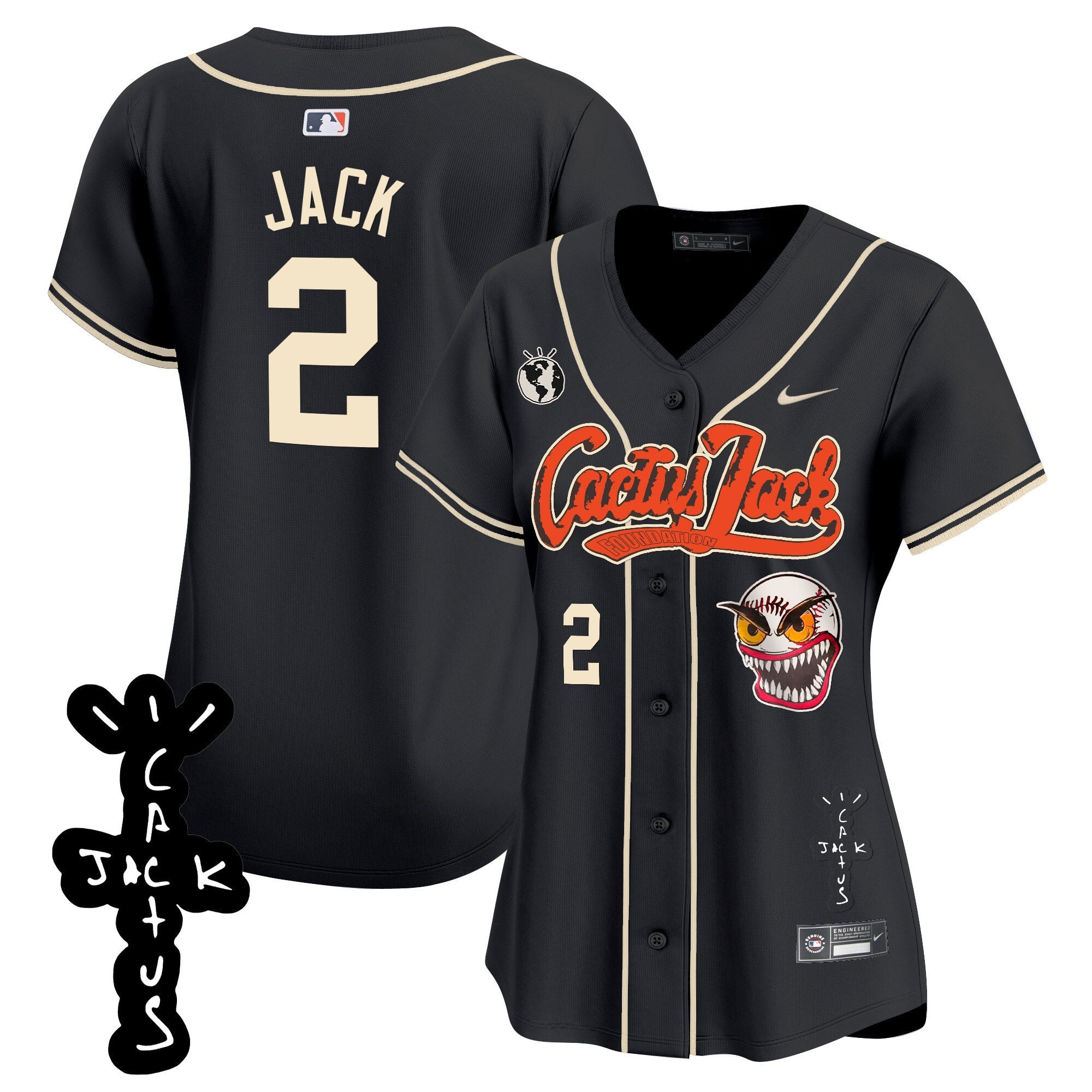 Women’s Houston Cactus Jack Patch Vapor Premier Limited Jersey – Stitched