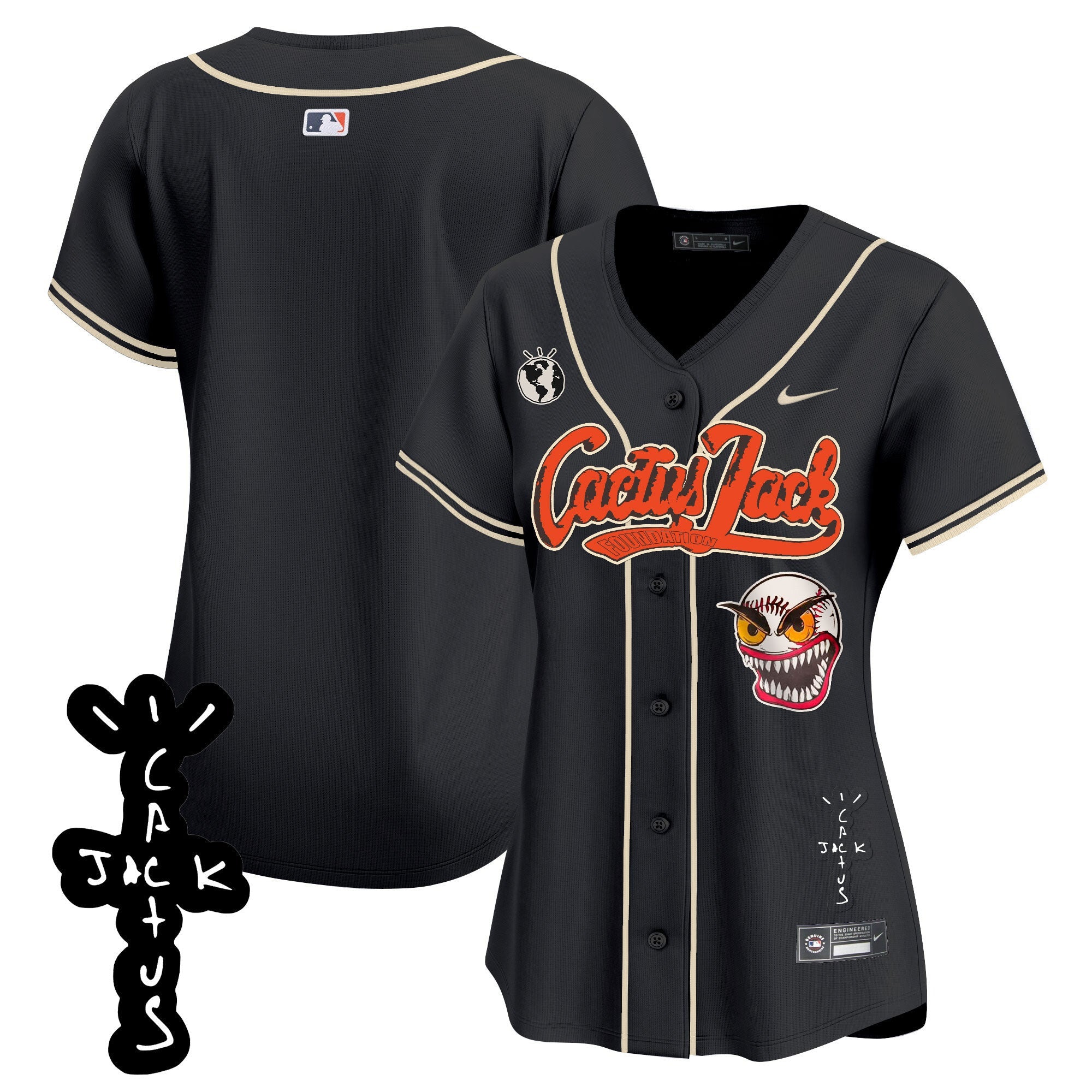Women’s Houston Cactus Jack Patch Vapor Premier Limited Jersey – Stitched