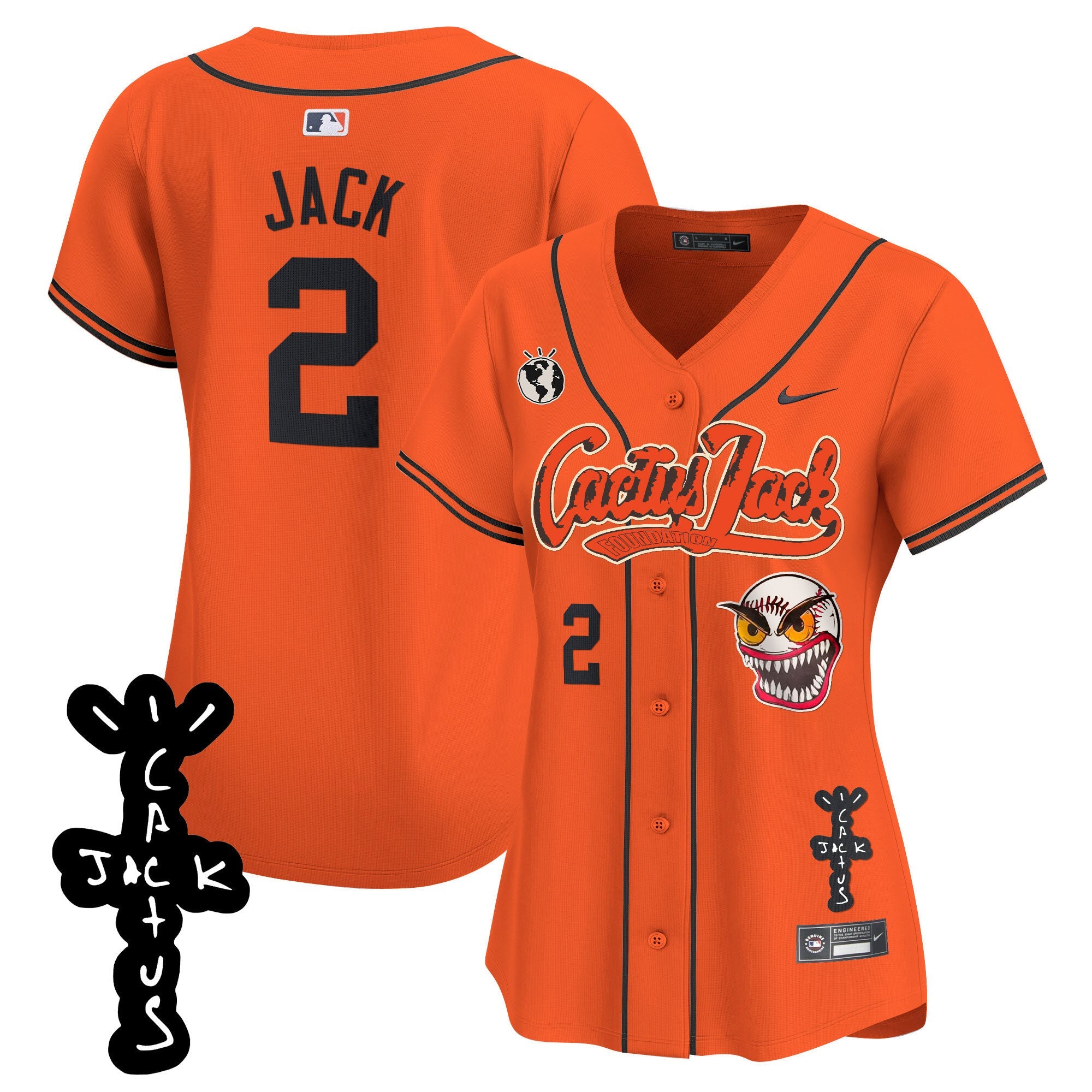 Women’s Houston Cactus Jack Patch Vapor Premier Limited Jersey – Stitched