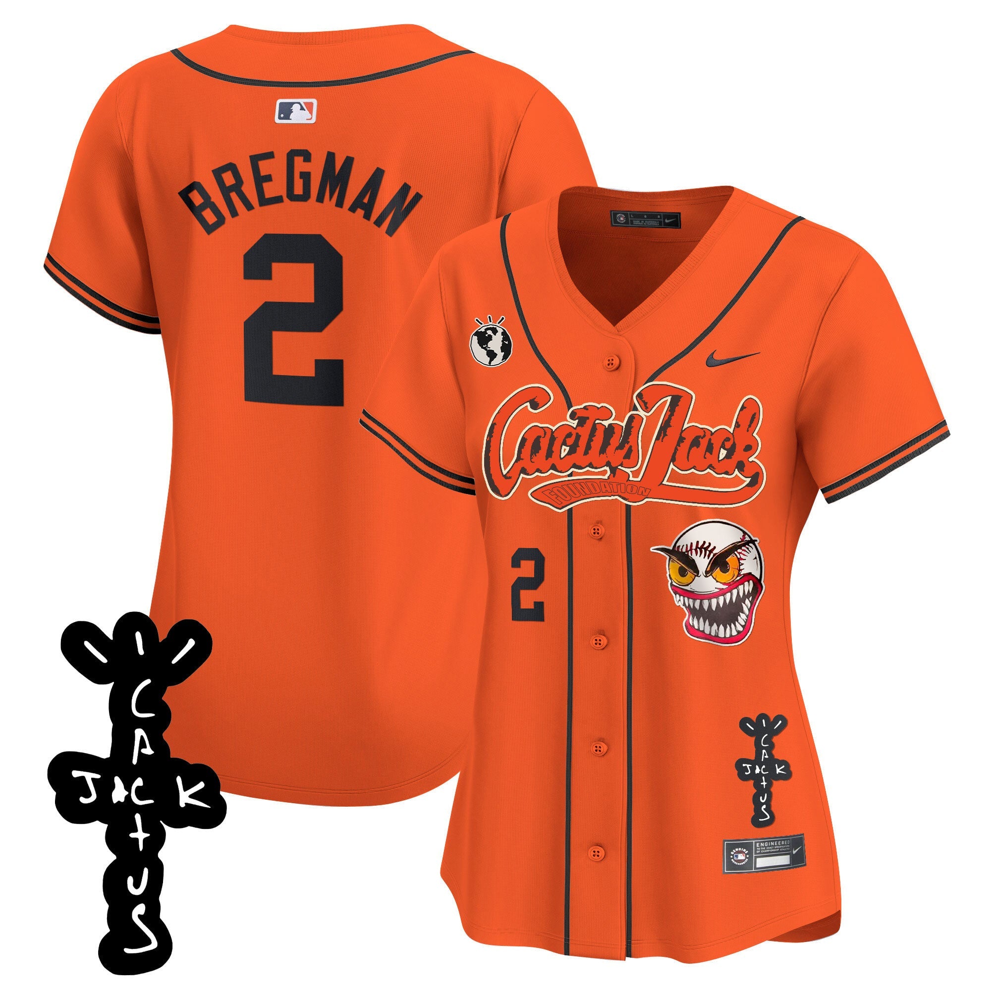 Women’s Houston Cactus Jack Patch Vapor Premier Limited Jersey – Stitched