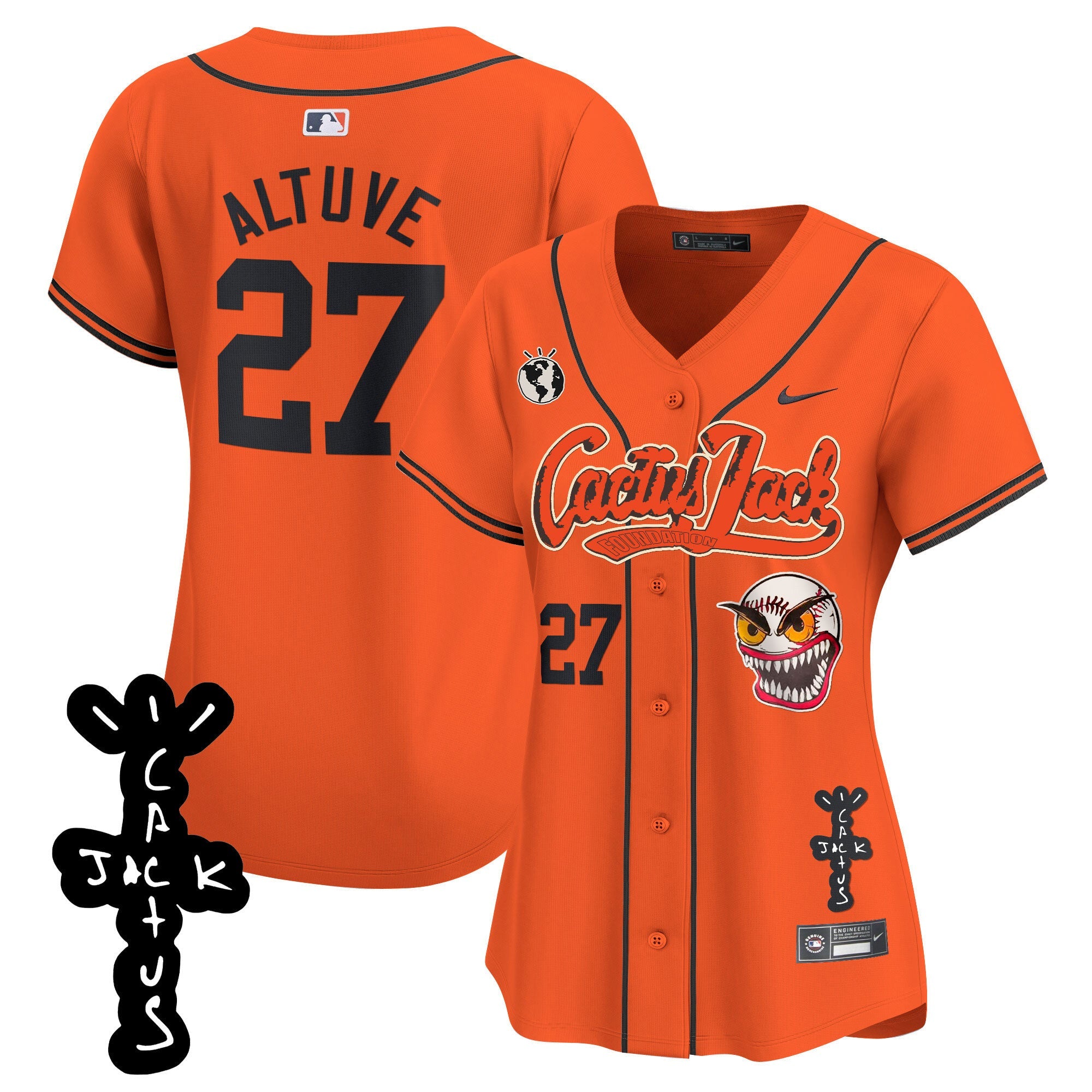 Women’s Houston Cactus Jack Patch Vapor Premier Limited Jersey – Stitched