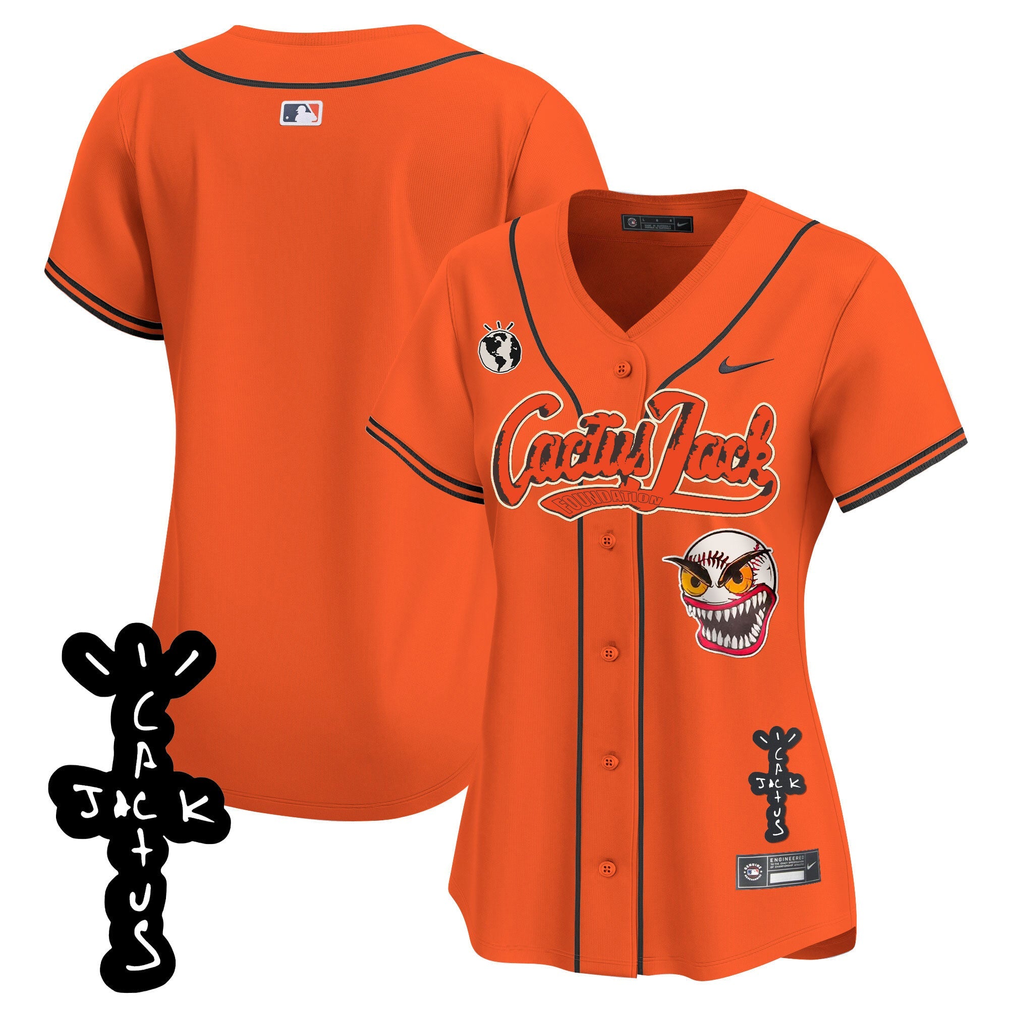 Women’s Houston Cactus Jack Patch Vapor Premier Limited Jersey – Stitched