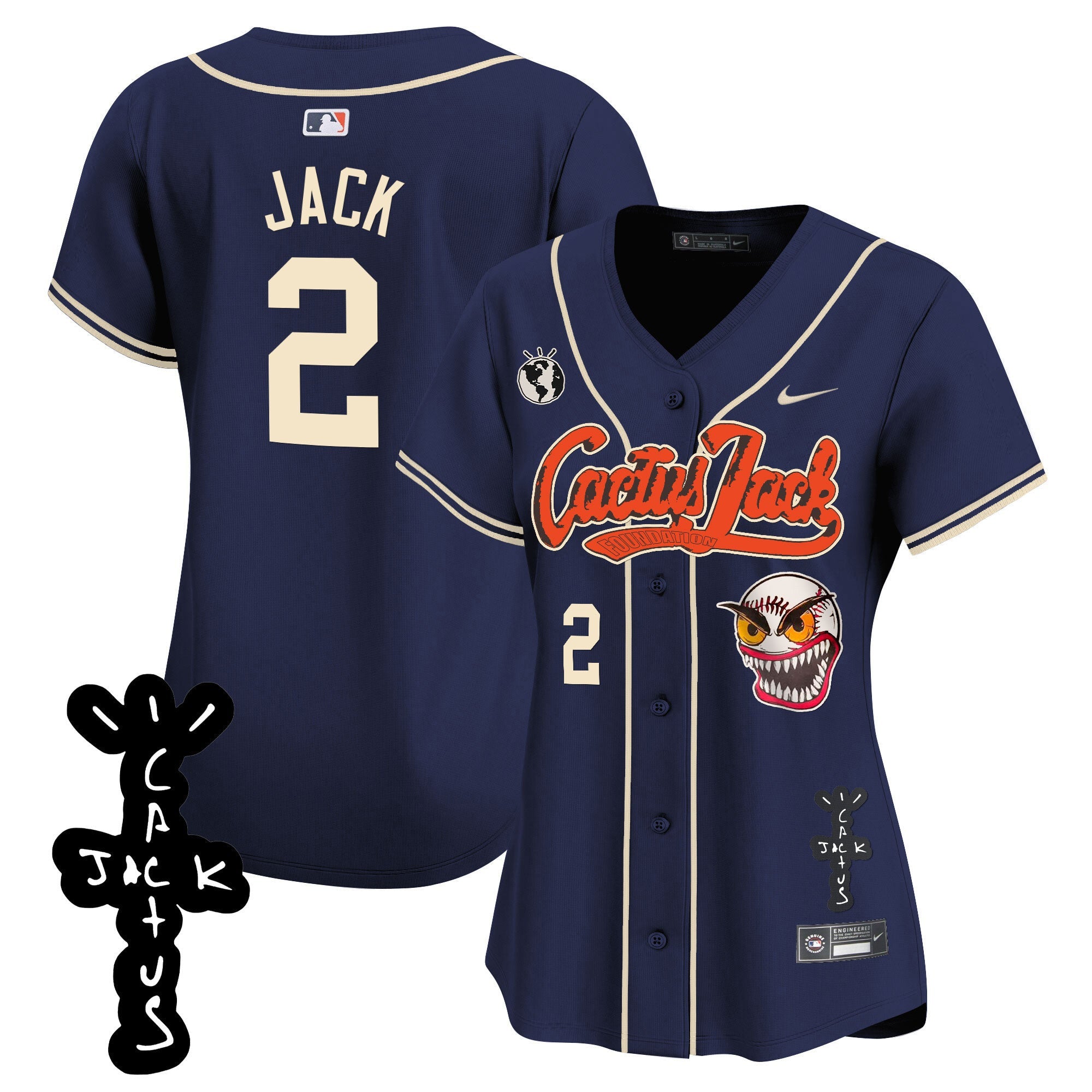 Women’s Houston Cactus Jack Patch Vapor Premier Limited Jersey – Stitched