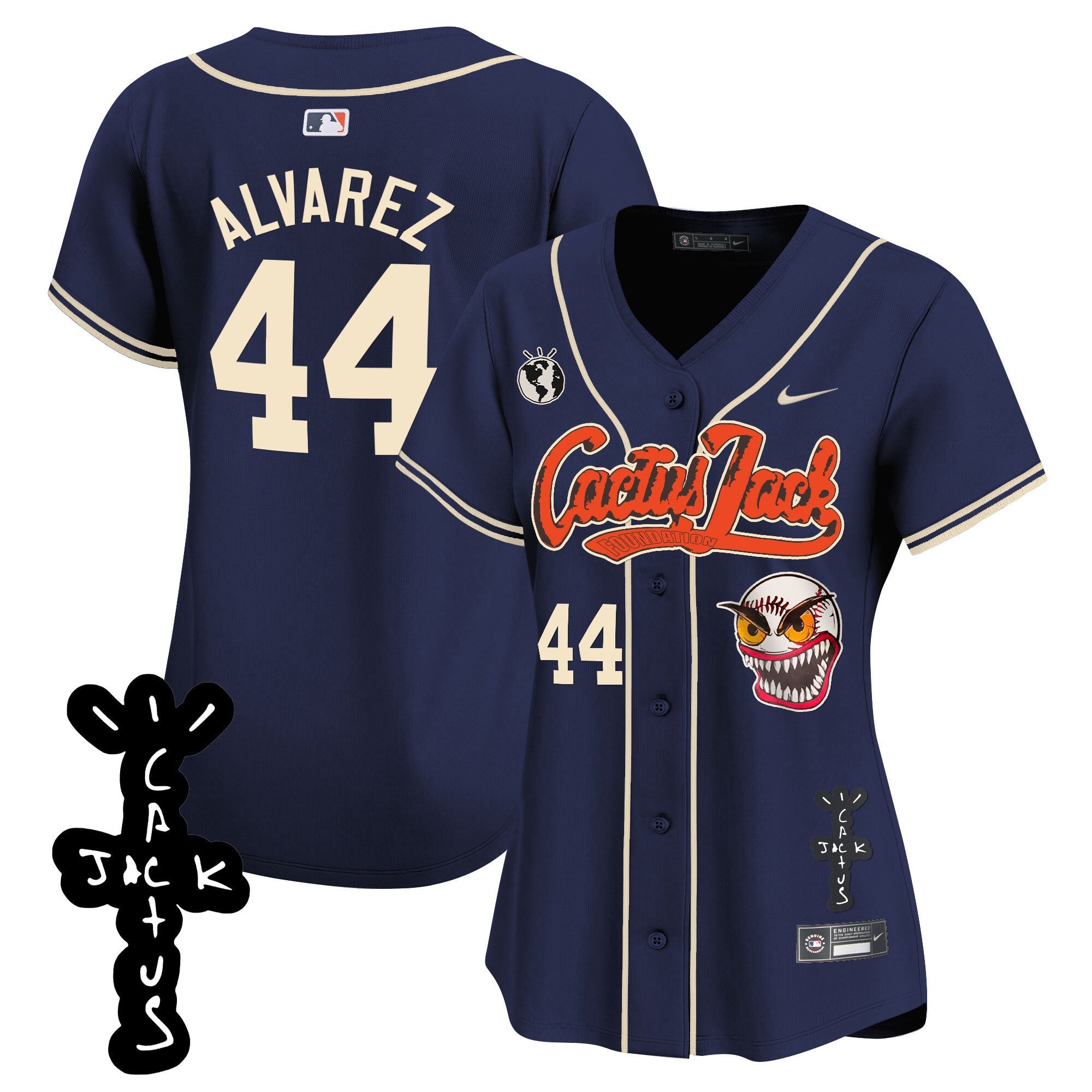 Women’s Houston Cactus Jack Patch Vapor Premier Limited Jersey – Stitched