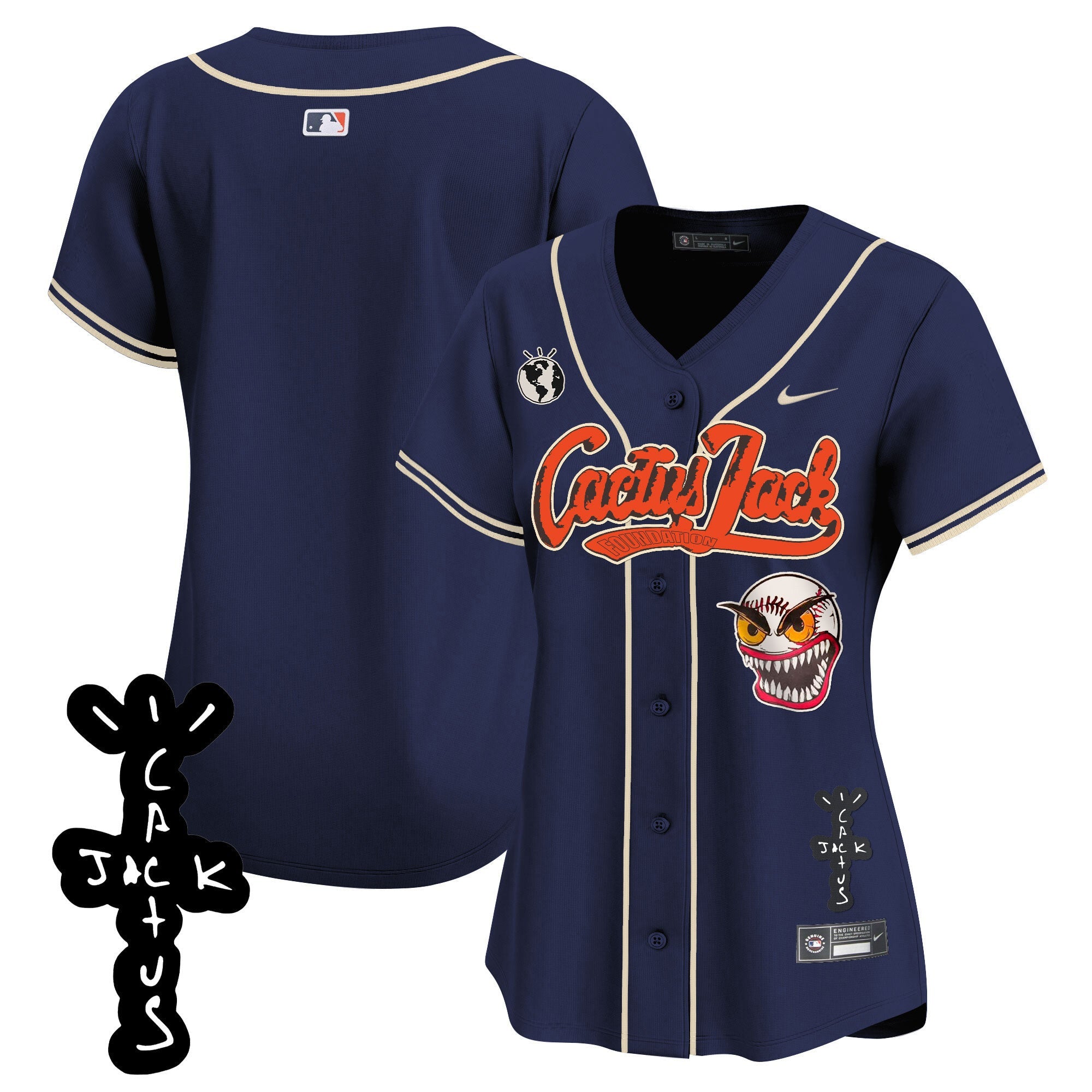 Women’s Houston Cactus Jack Patch Vapor Premier Limited Jersey – Stitched