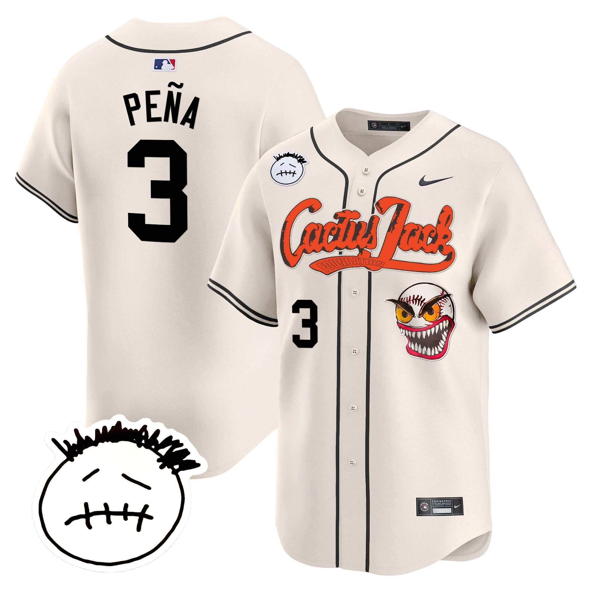 Men’s Houston Cactus Jack Patch Vapor Premier Limited Jersey V3 – Stitched