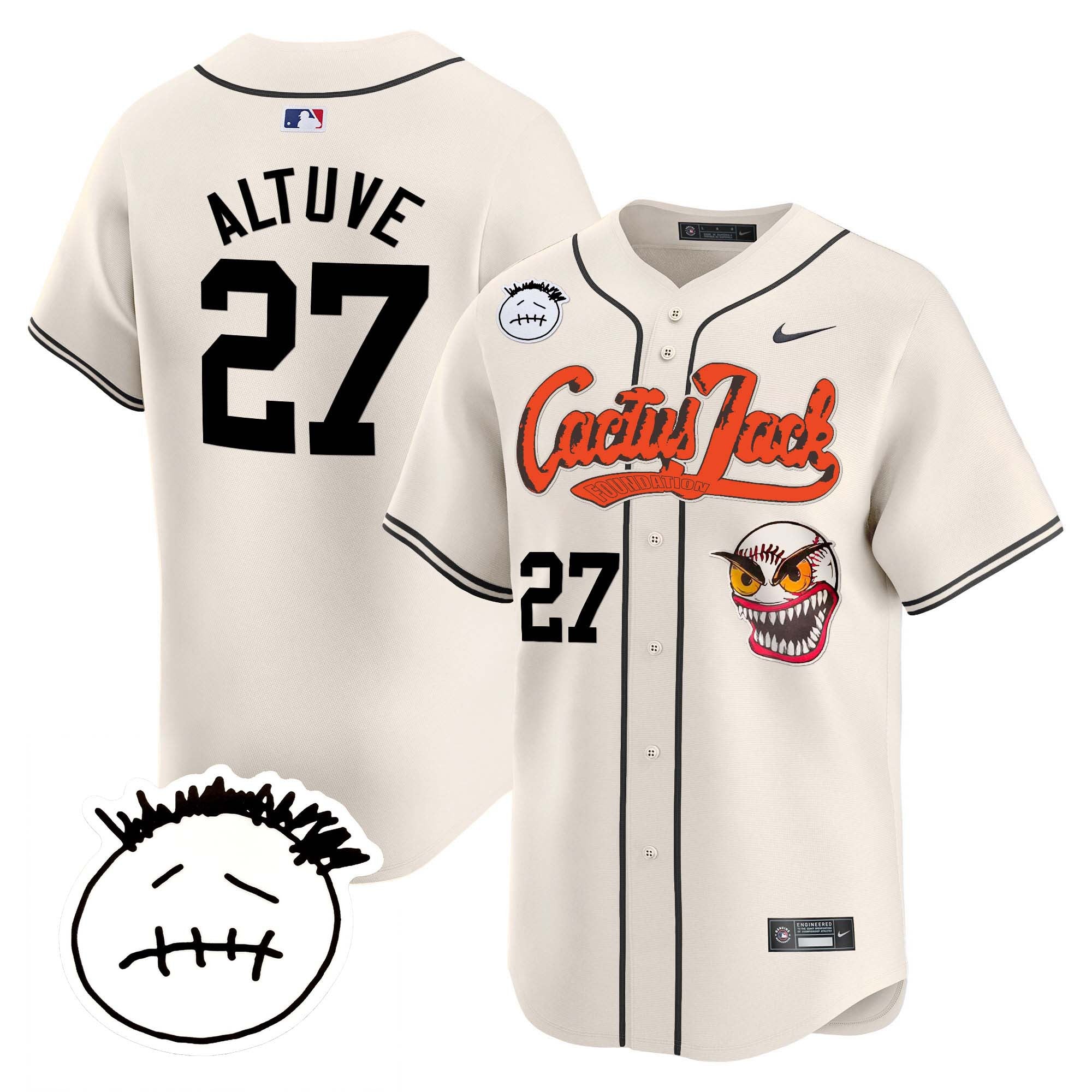 Men’s Houston Cactus Jack Patch Vapor Premier Limited Jersey V3 – Stitched