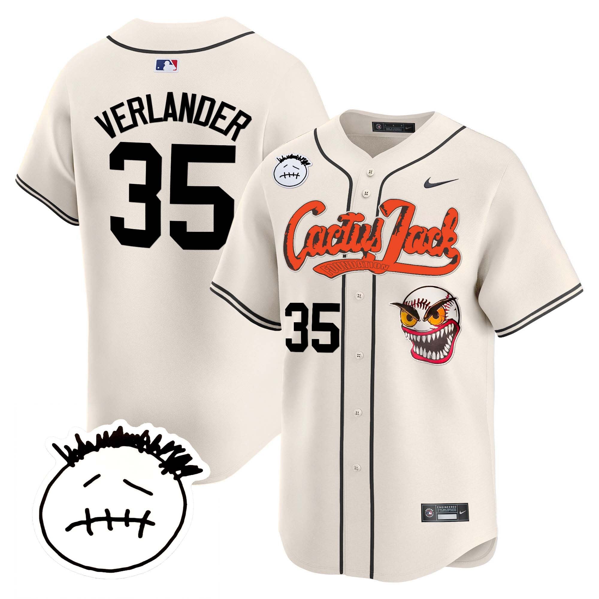 Men’s Houston Cactus Jack Patch Vapor Premier Limited Jersey V3 – Stitched