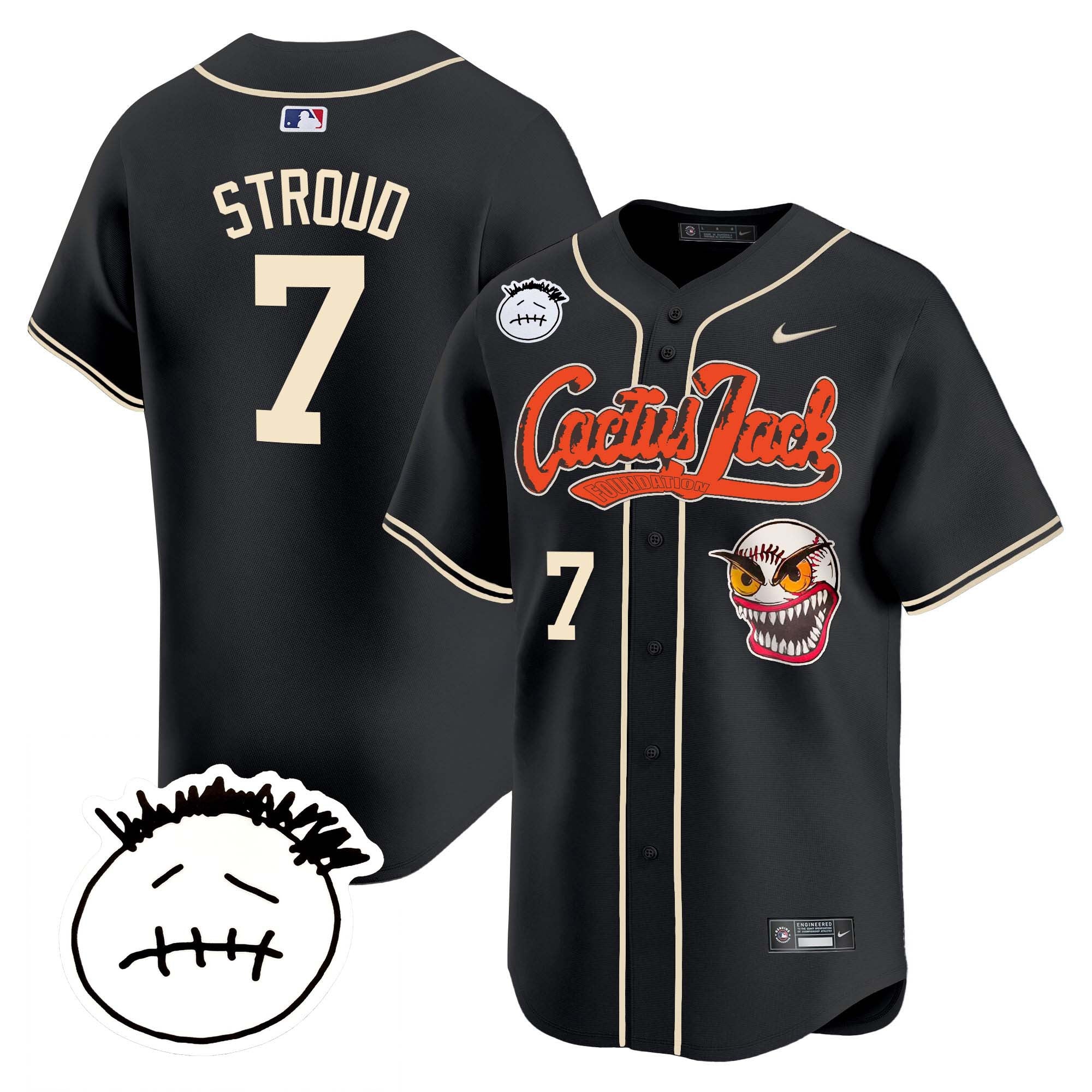 Men’s Houston Cactus Jack Patch Vapor Premier Limited Jersey V3 – Stitched