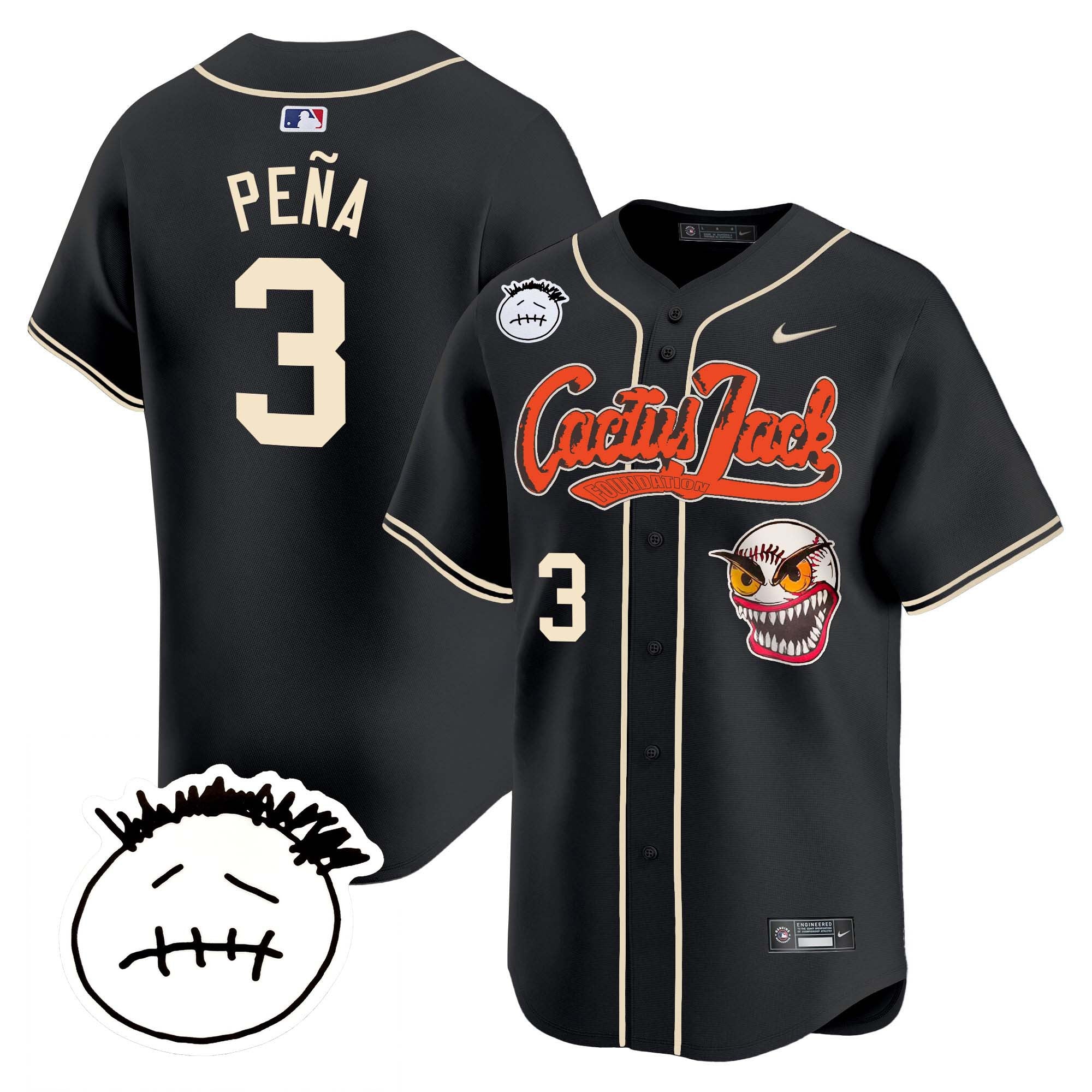 Men’s Houston Cactus Jack Patch Vapor Premier Limited Jersey V3 – Stitched