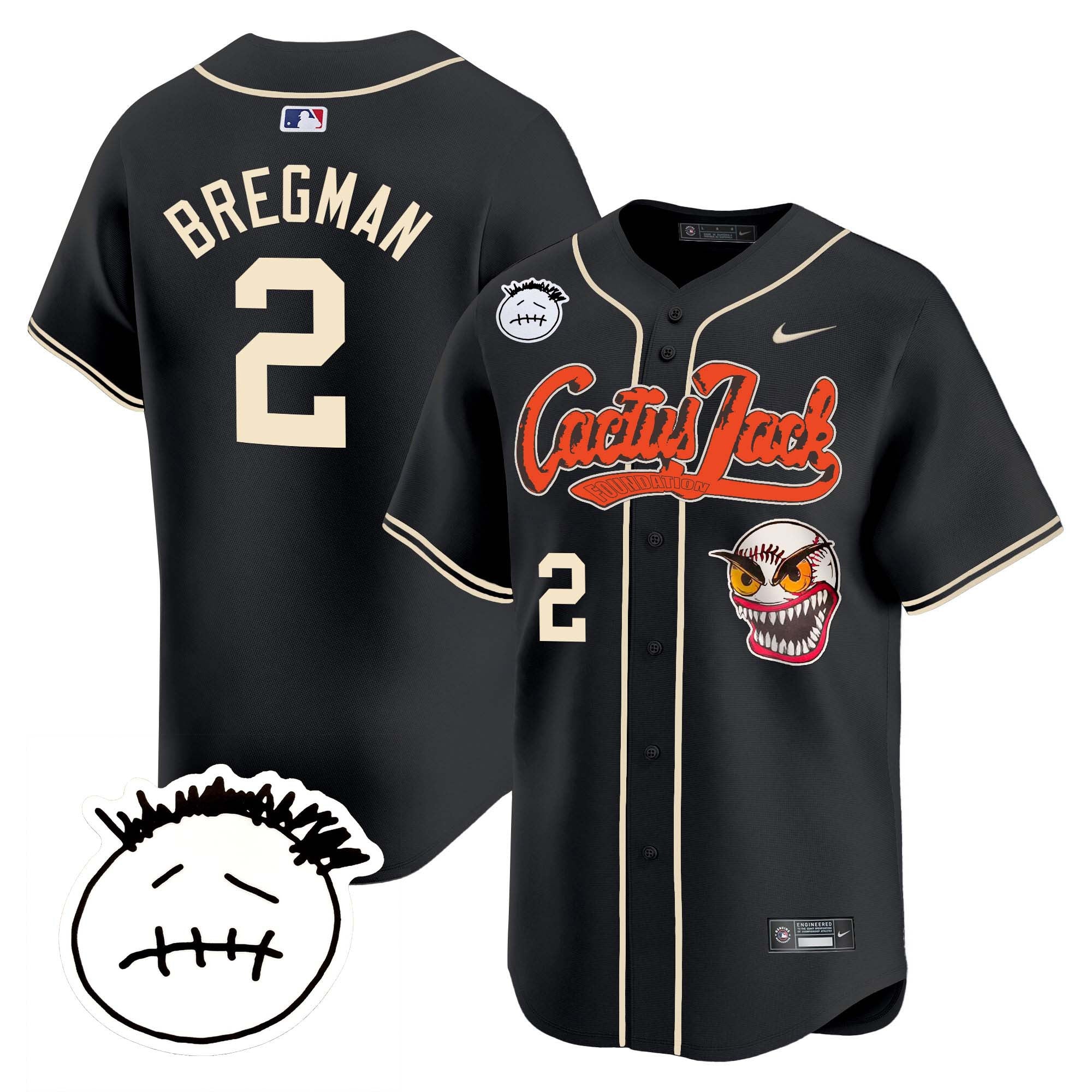 Men’s Houston Cactus Jack Patch Vapor Premier Limited Jersey V3 – Stitched