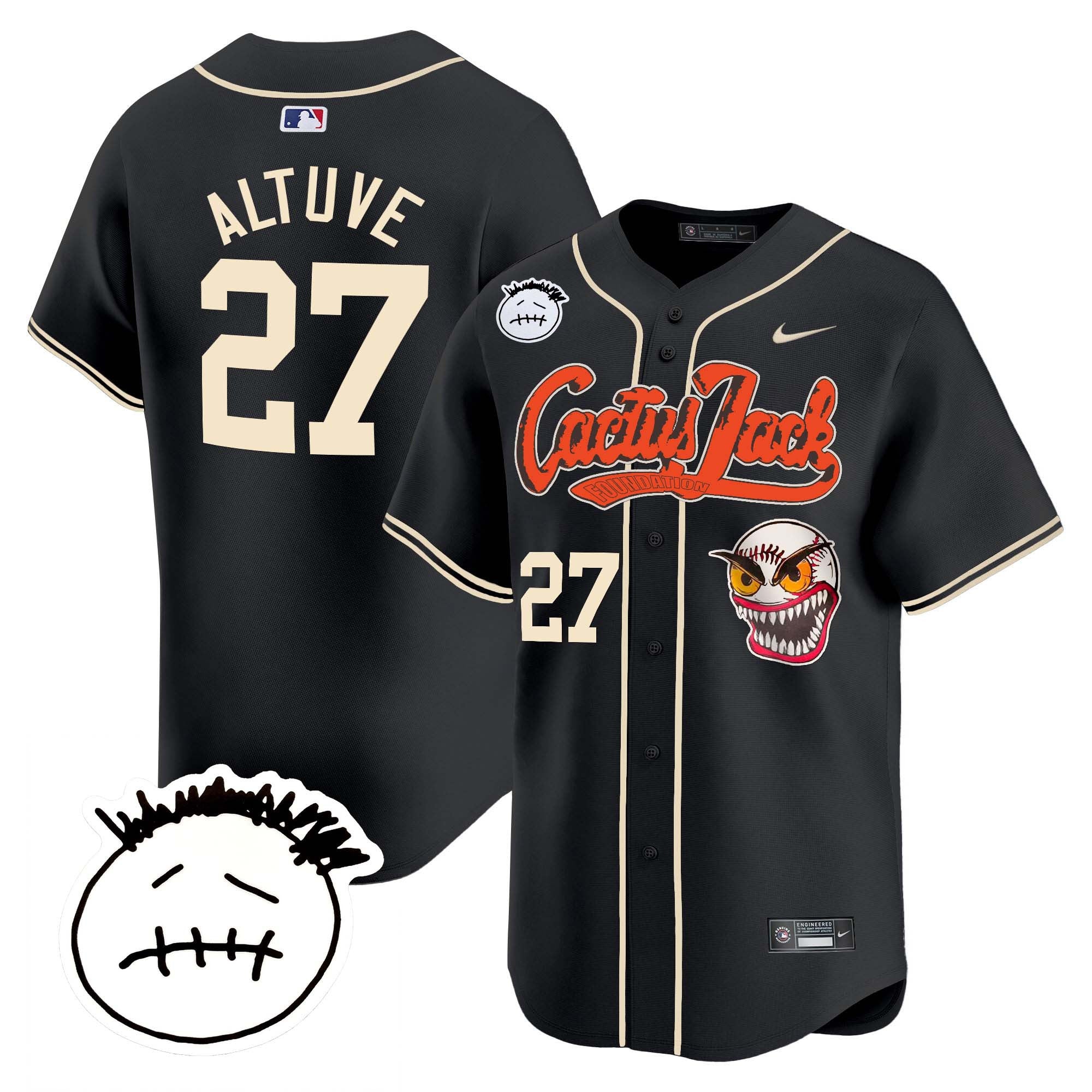 Men’s Houston Cactus Jack Patch Vapor Premier Limited Jersey V3 – Stitched