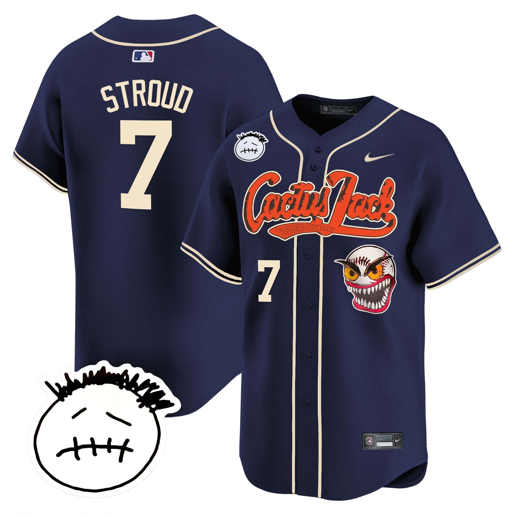 Men’s Houston Cactus Jack Patch Vapor Premier Limited Jersey V3 – Stitched