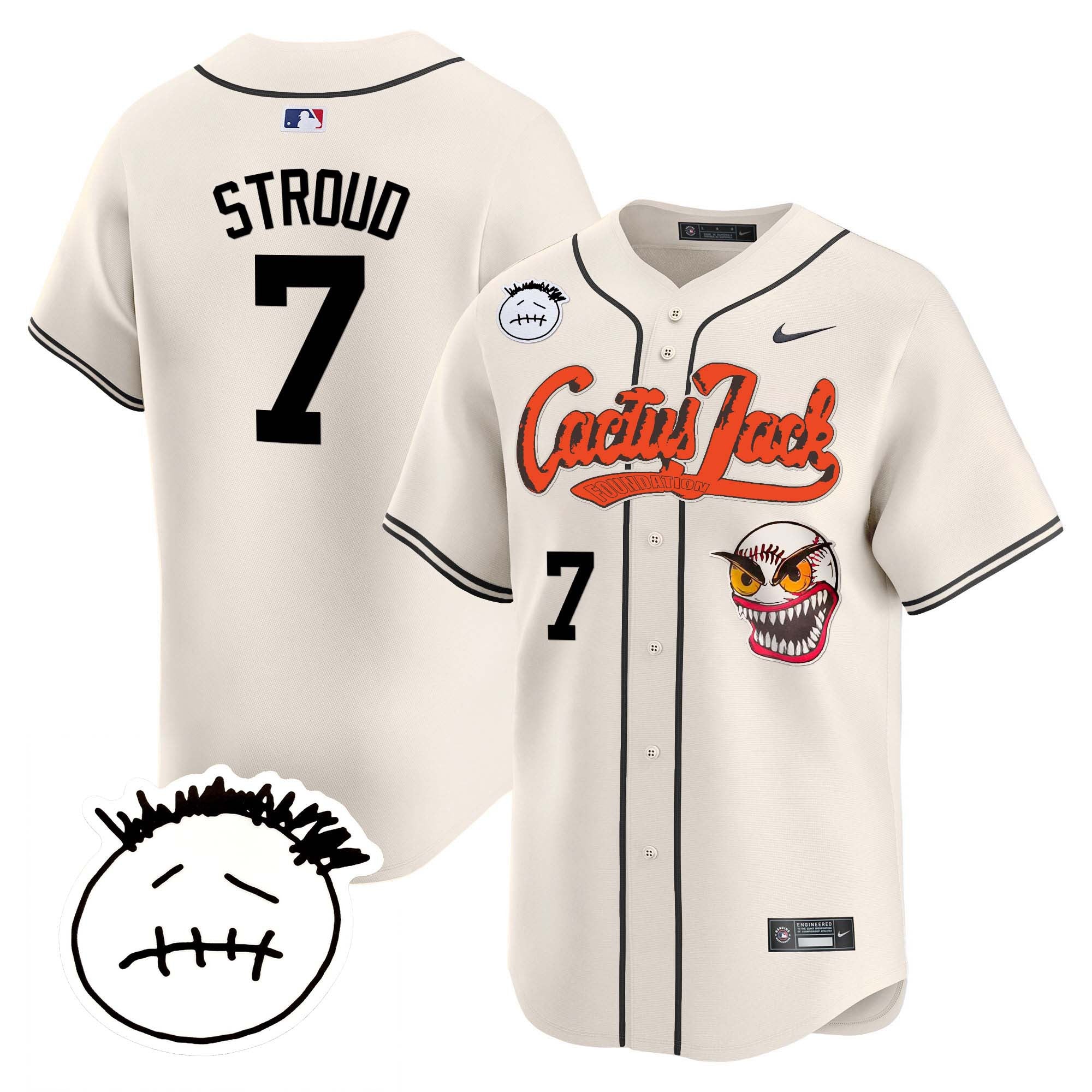 Men’s Houston Cactus Jack Patch Vapor Premier Limited Jersey V3 – Stitched