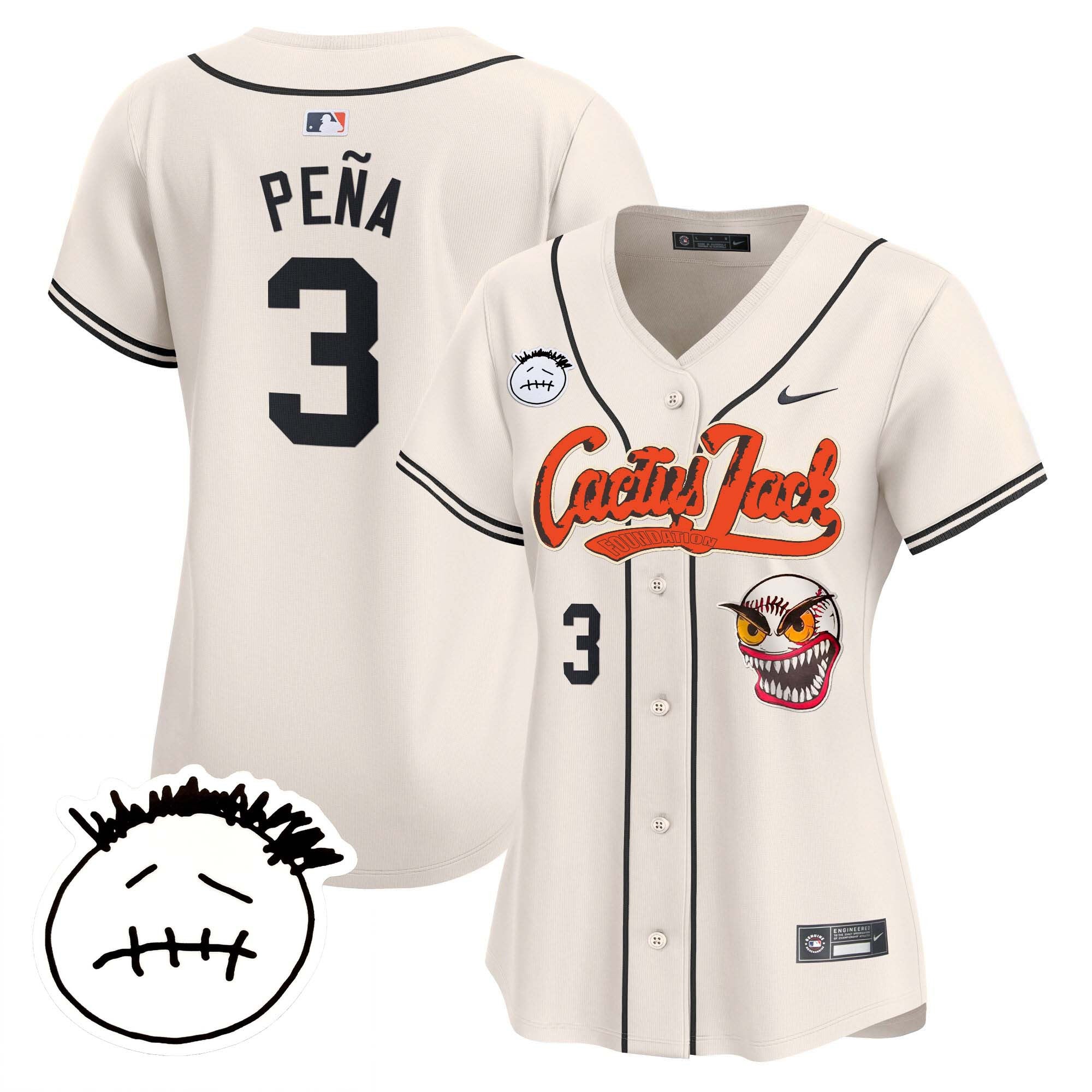 Women’s Houston Cactus Jack Patch Vapor Premier Limited Jersey V3 – Stitched