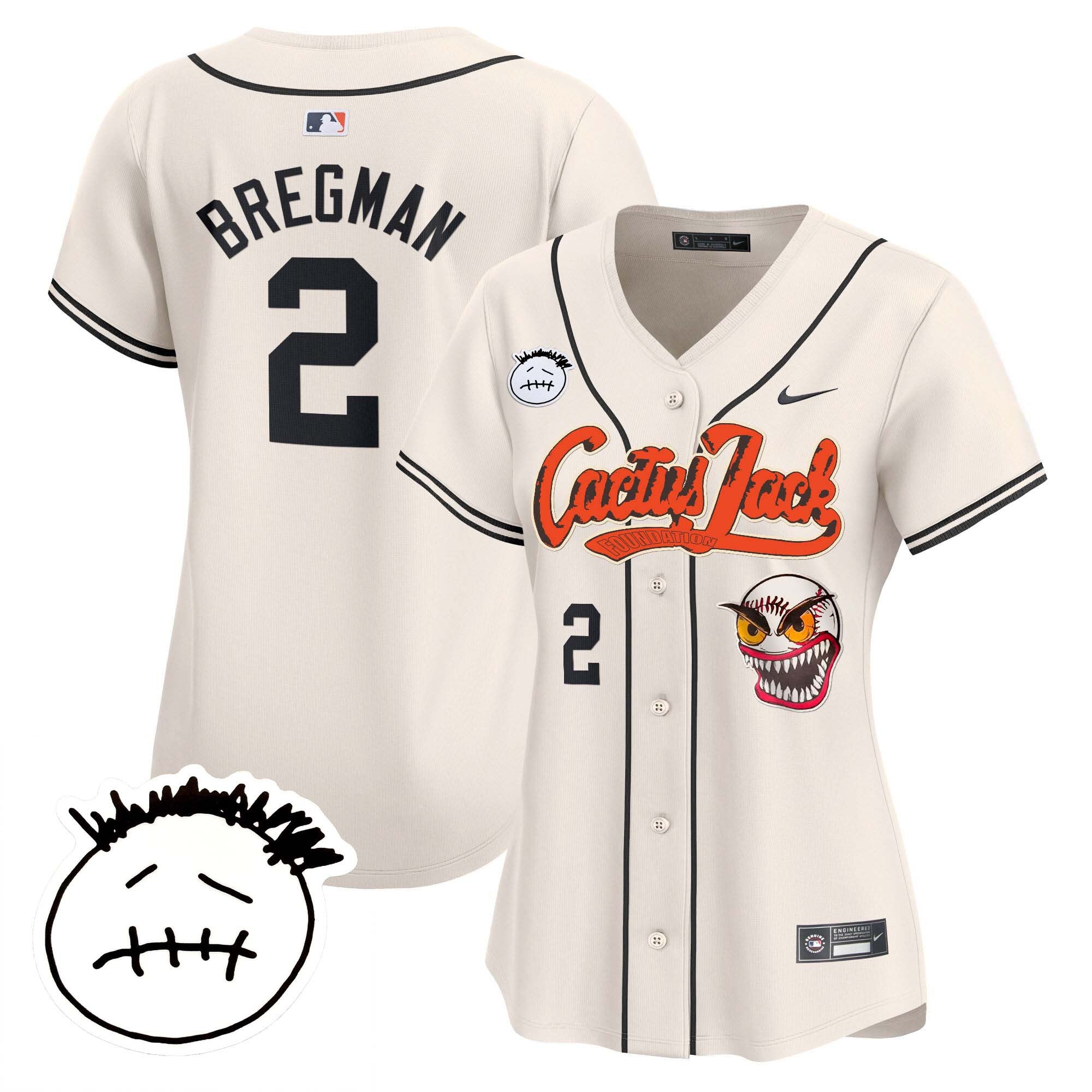 Women’s Houston Cactus Jack Patch Vapor Premier Limited Jersey V3 – Stitched