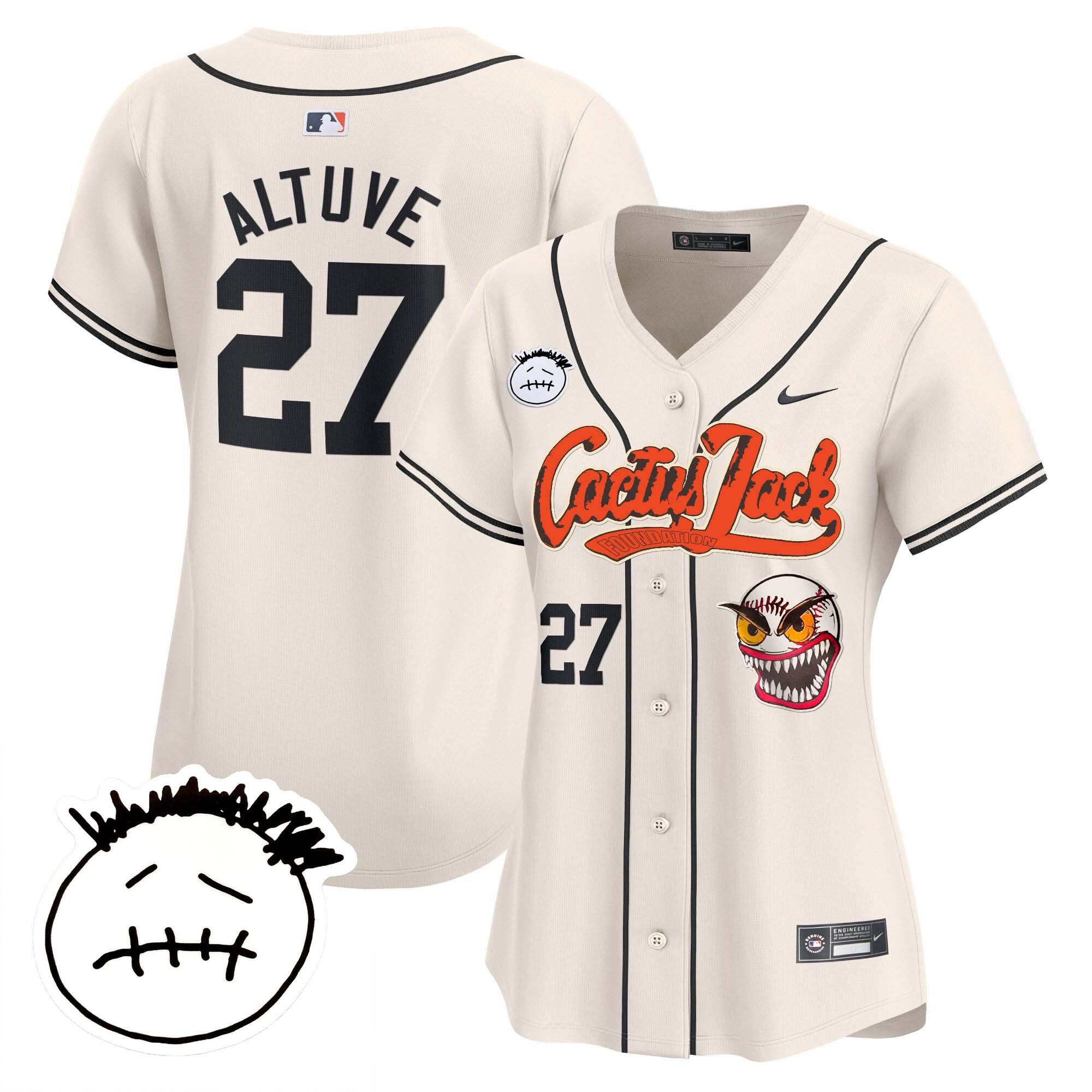 Women’s Houston Cactus Jack Patch Vapor Premier Limited Jersey V3 – Stitched