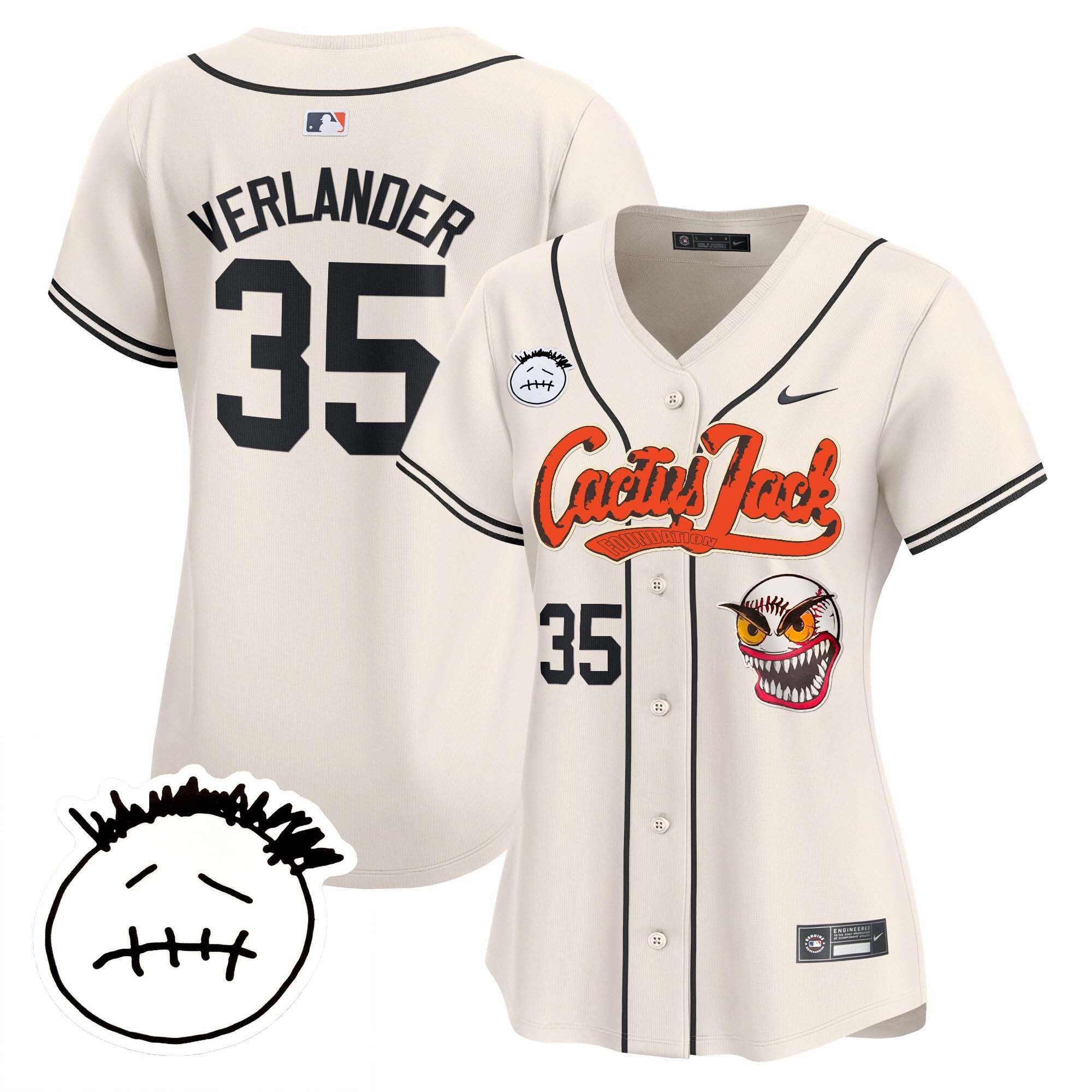 Women’s Houston Cactus Jack Patch Vapor Premier Limited Jersey V3 – Stitched