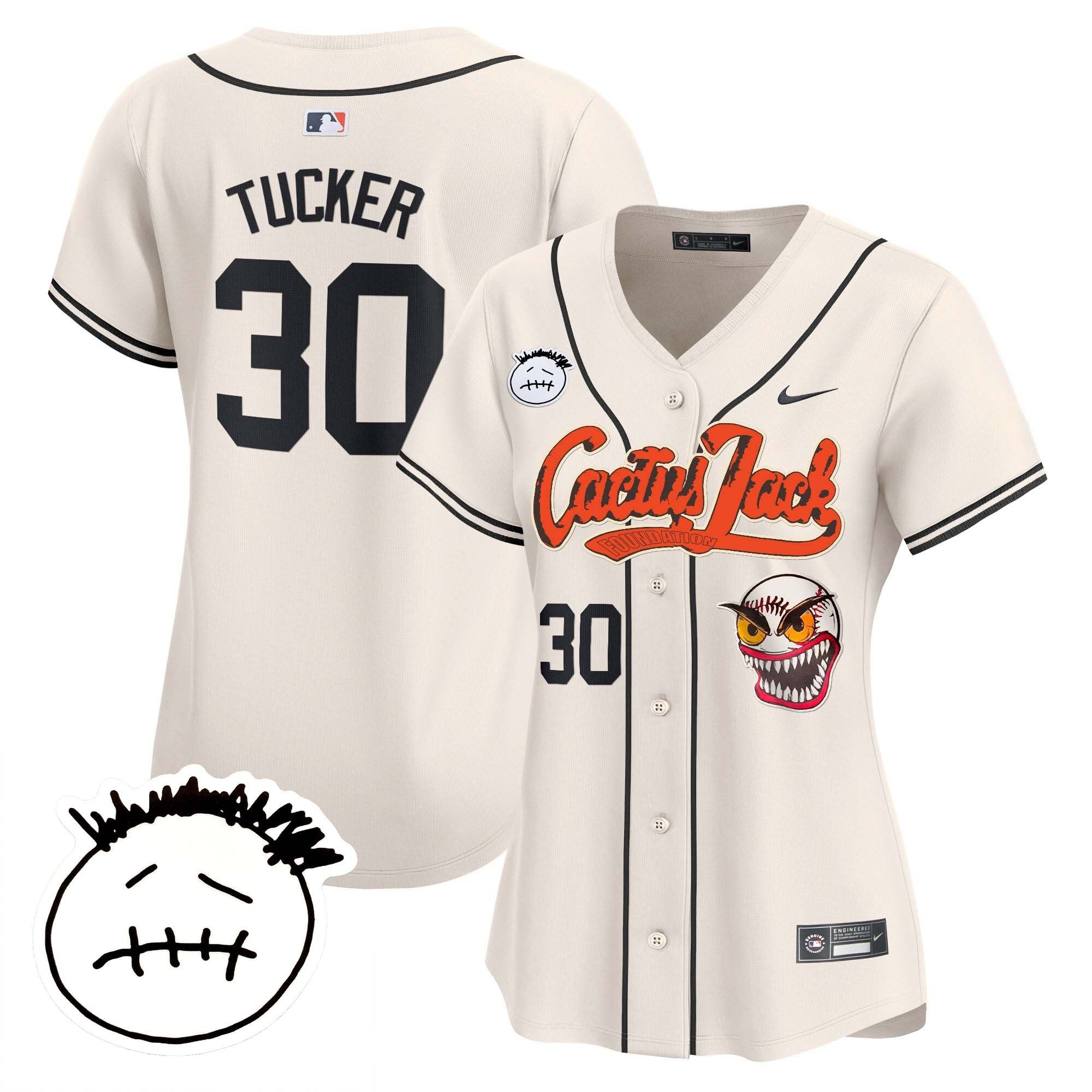 Women’s Houston Cactus Jack Patch Vapor Premier Limited Jersey V3 – Stitched