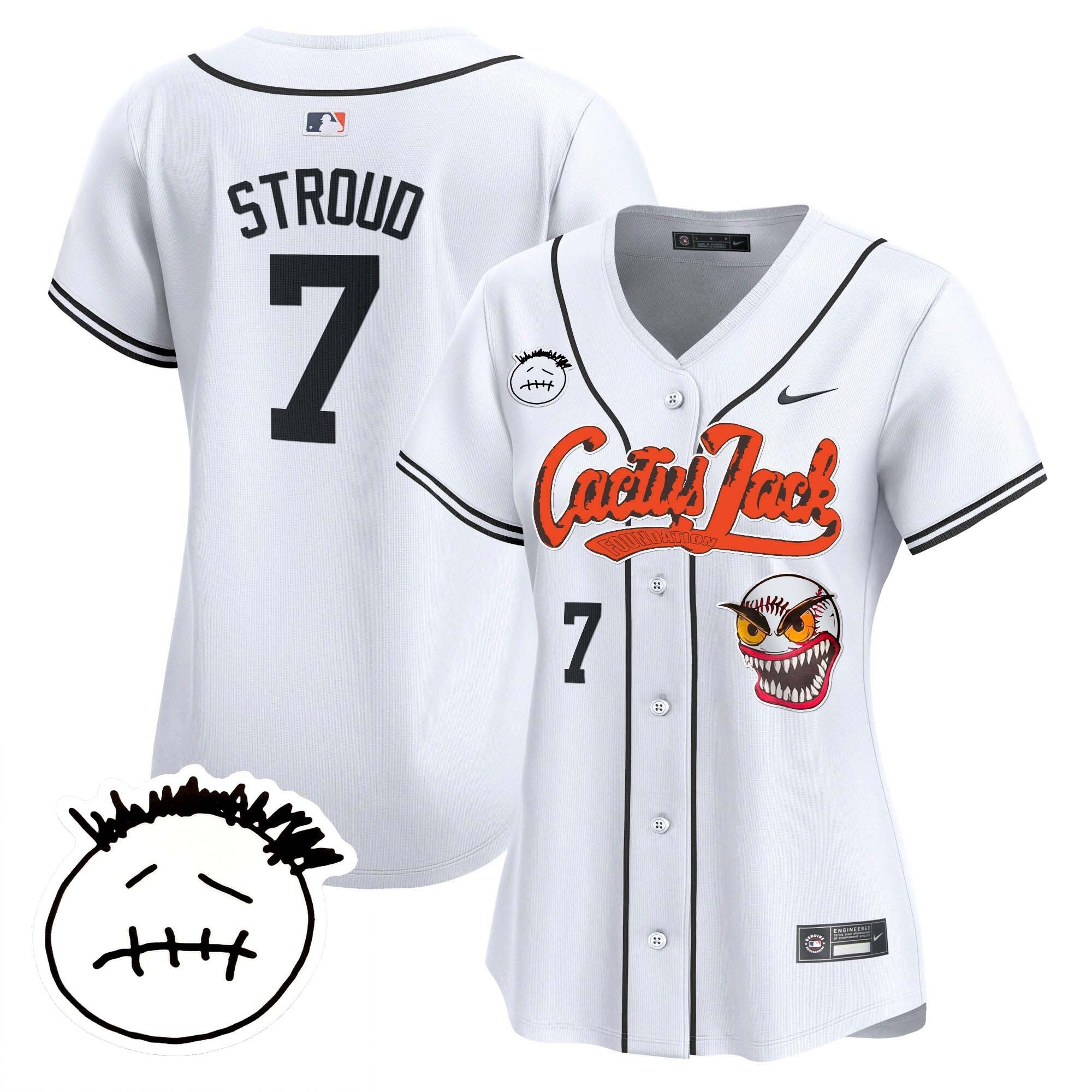 Women’s Houston Cactus Jack Patch Vapor Premier Limited Jersey V3 – Stitched