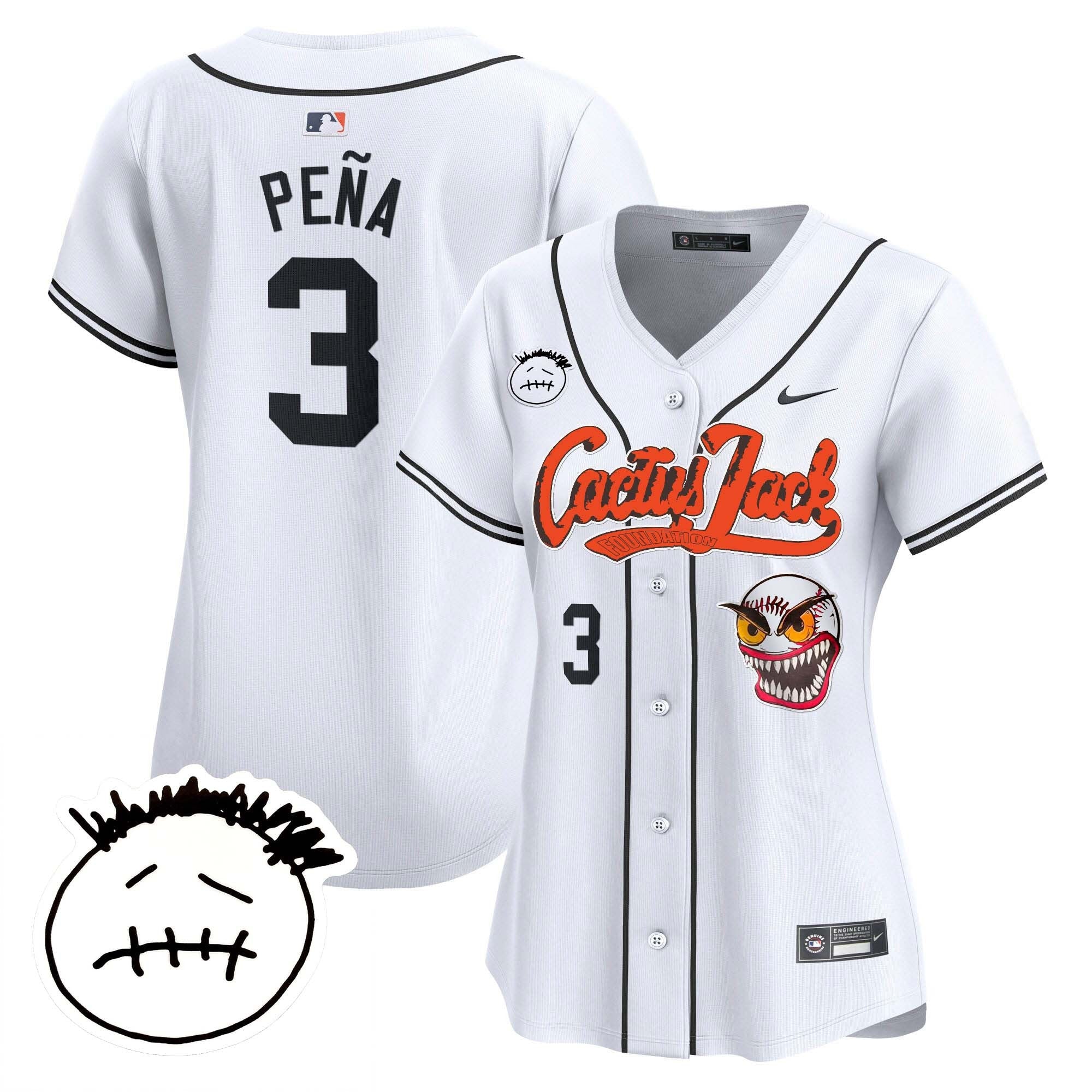 Women’s Houston Cactus Jack Patch Vapor Premier Limited Jersey V3 – Stitched