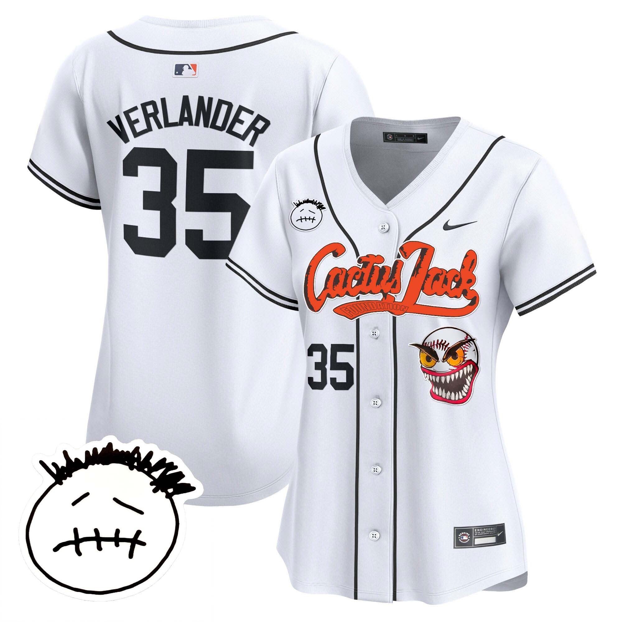 Women’s Houston Cactus Jack Patch Vapor Premier Limited Jersey V3 – Stitched