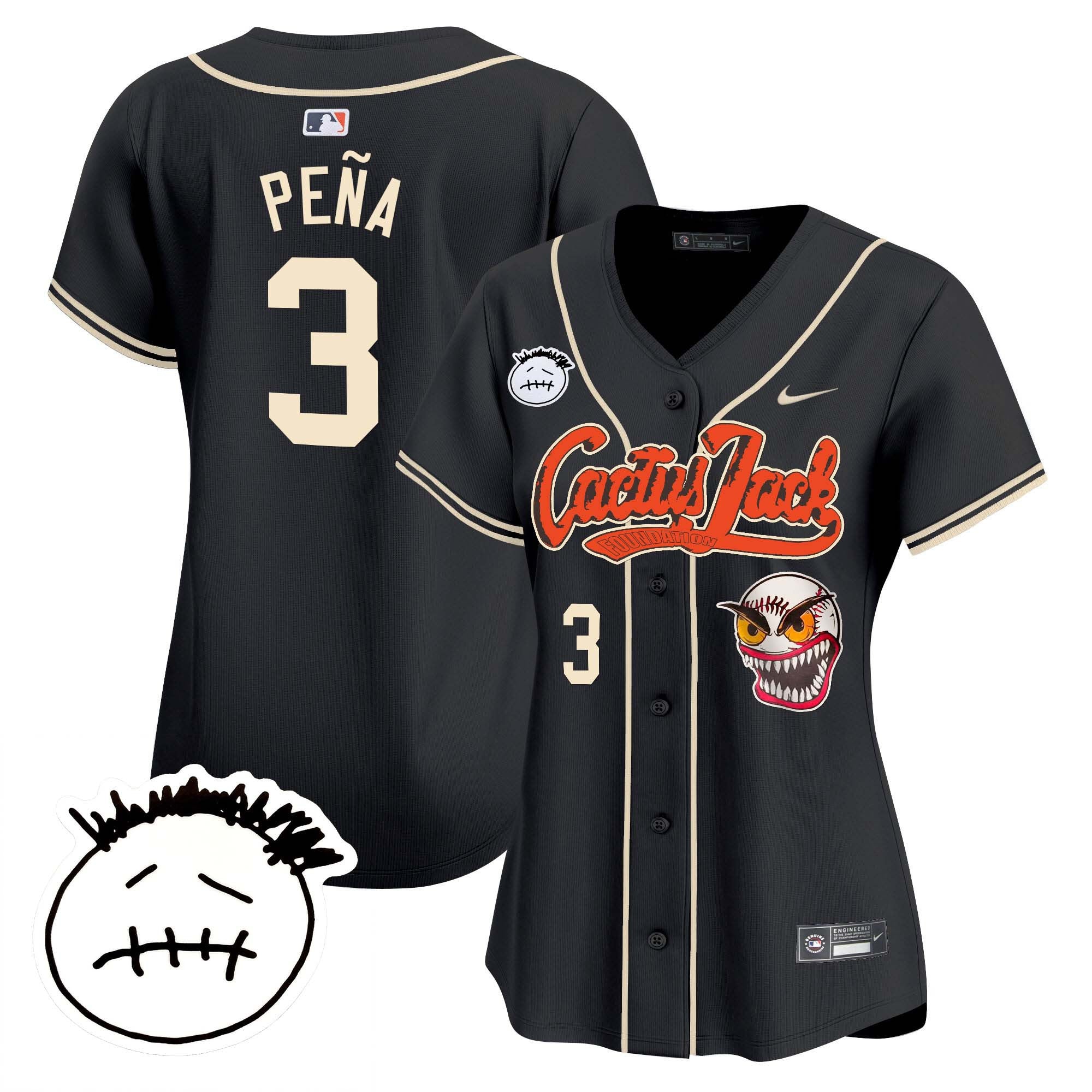 Women’s Houston Cactus Jack Patch Vapor Premier Limited Jersey V3 – Stitched