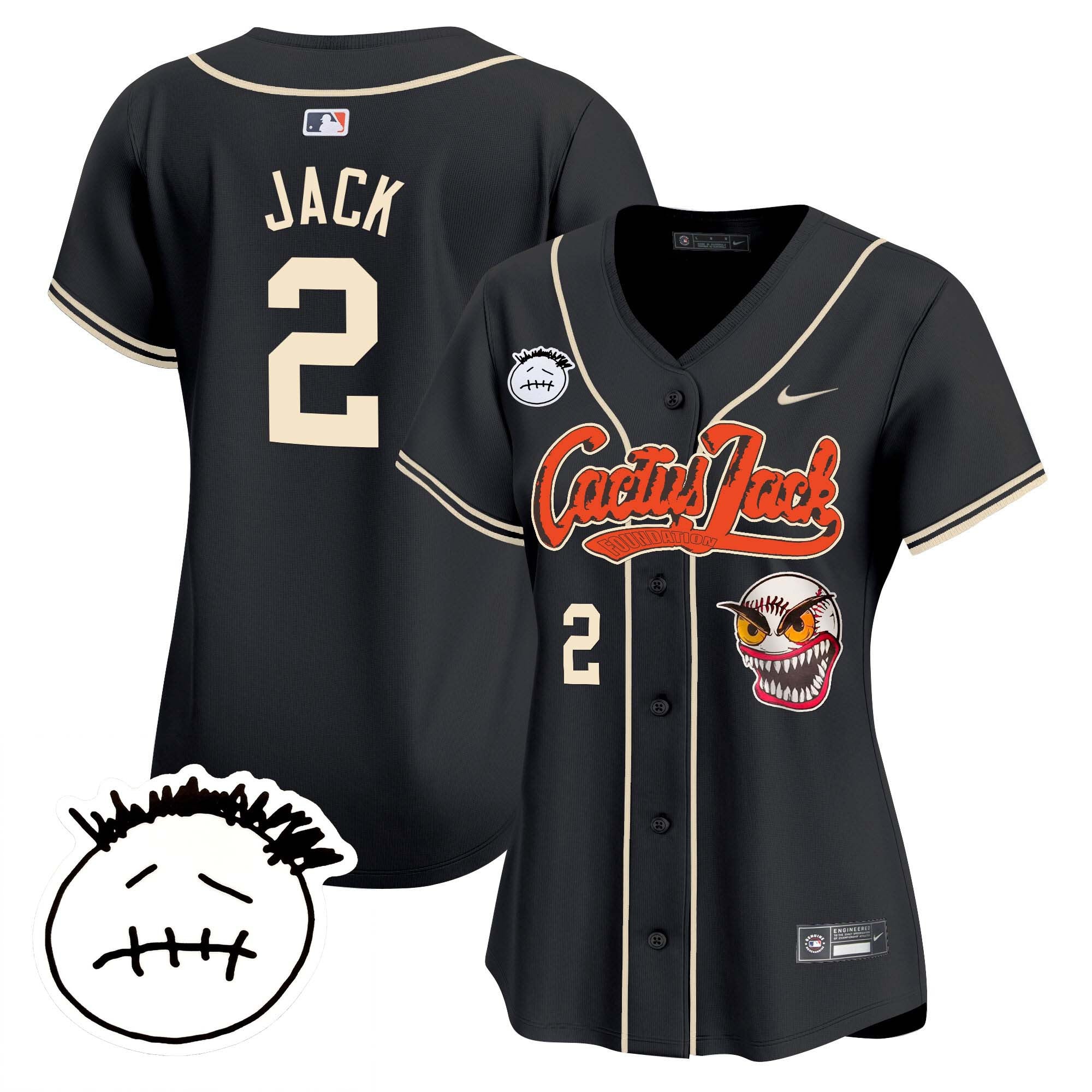 Women’s Houston Cactus Jack Patch Vapor Premier Limited Jersey V3 – Stitched