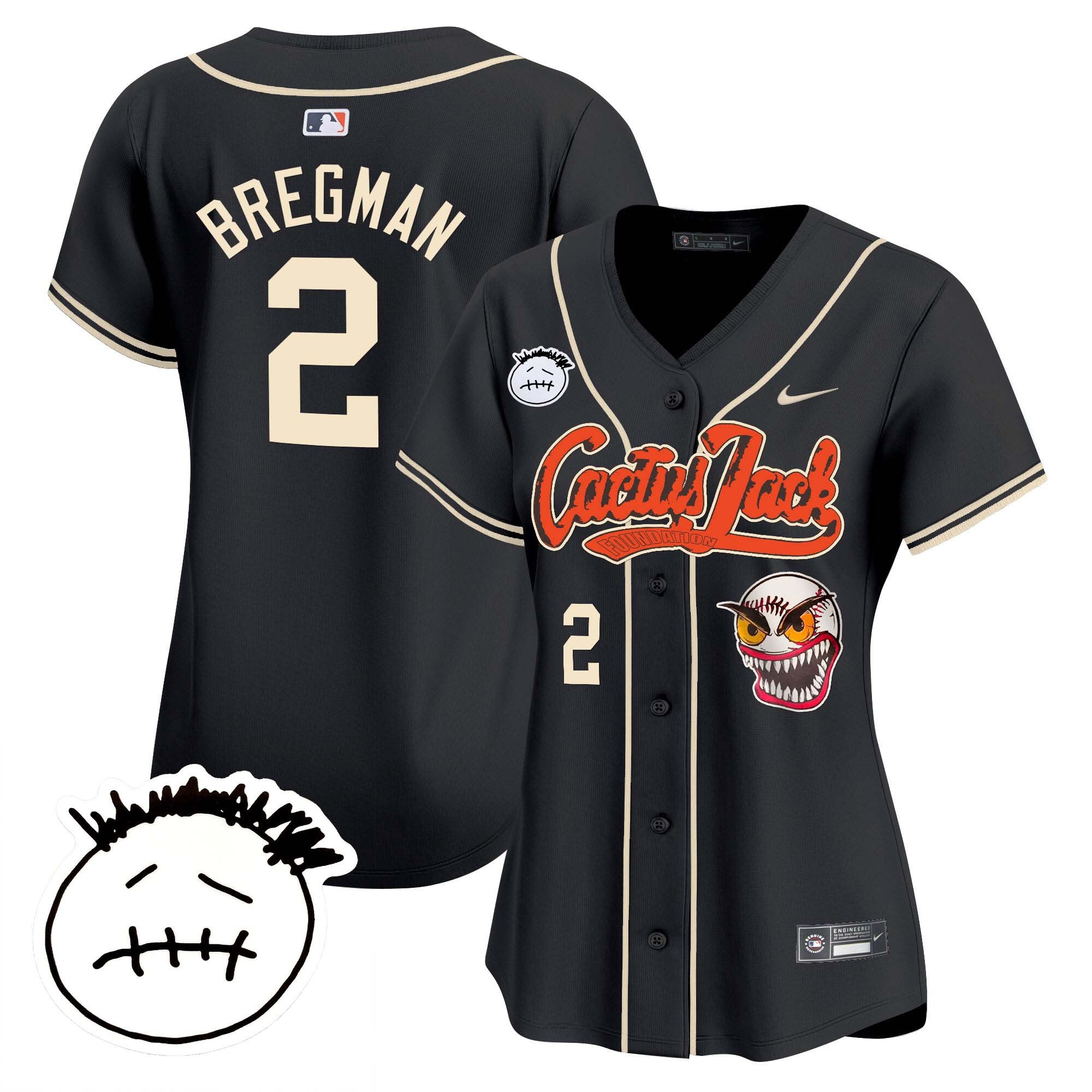 Women’s Houston Cactus Jack Patch Vapor Premier Limited Jersey V3 – Stitched