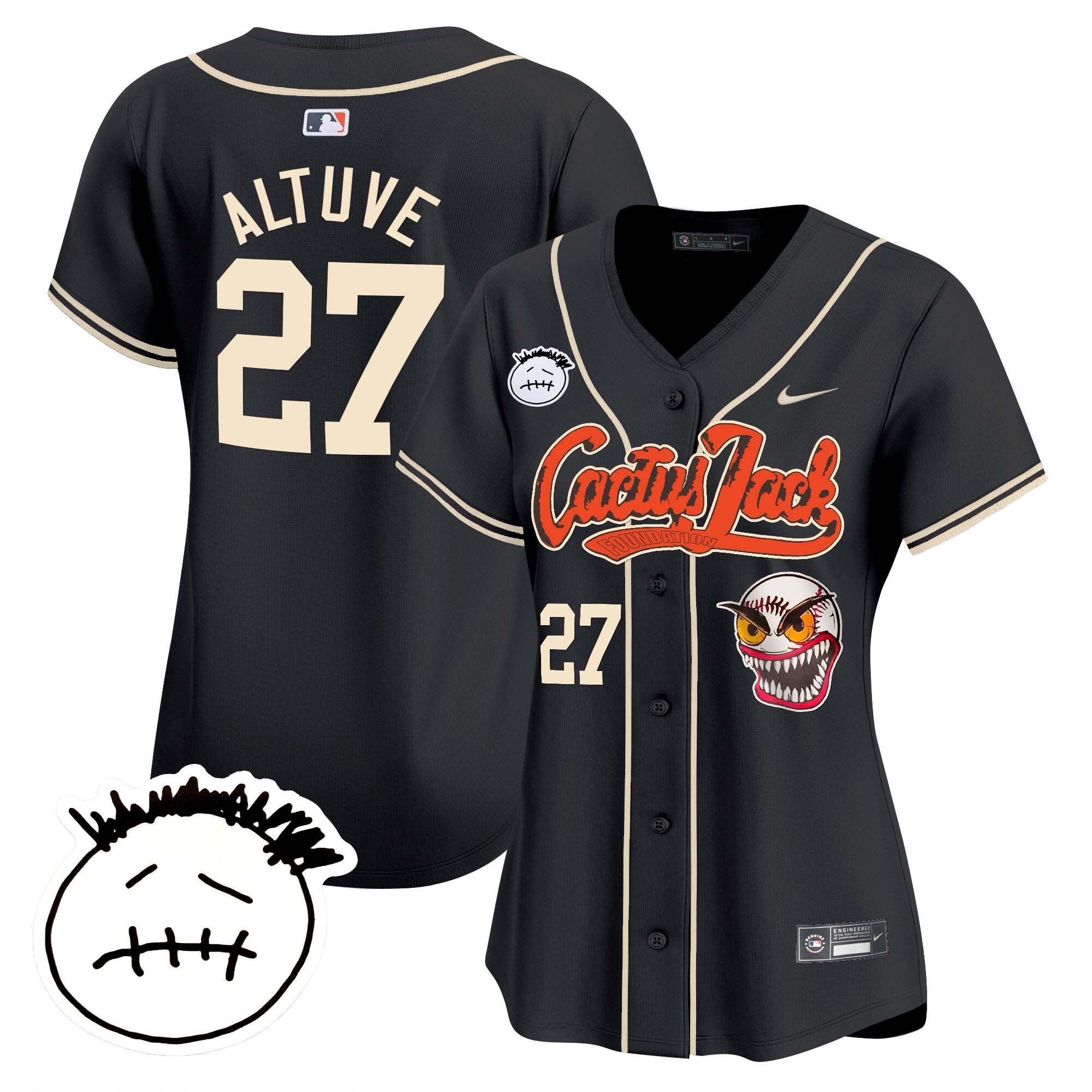 Women’s Houston Cactus Jack Patch Vapor Premier Limited Jersey V3 – Stitched