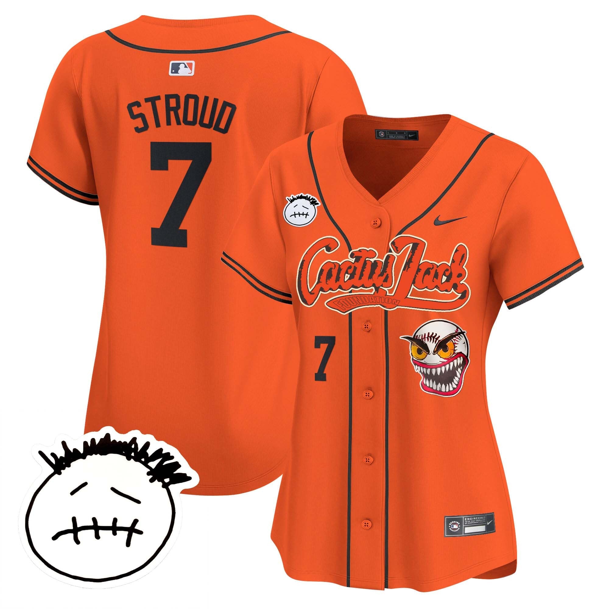 Women’s Houston Cactus Jack Patch Vapor Premier Limited Jersey V3 – Stitched