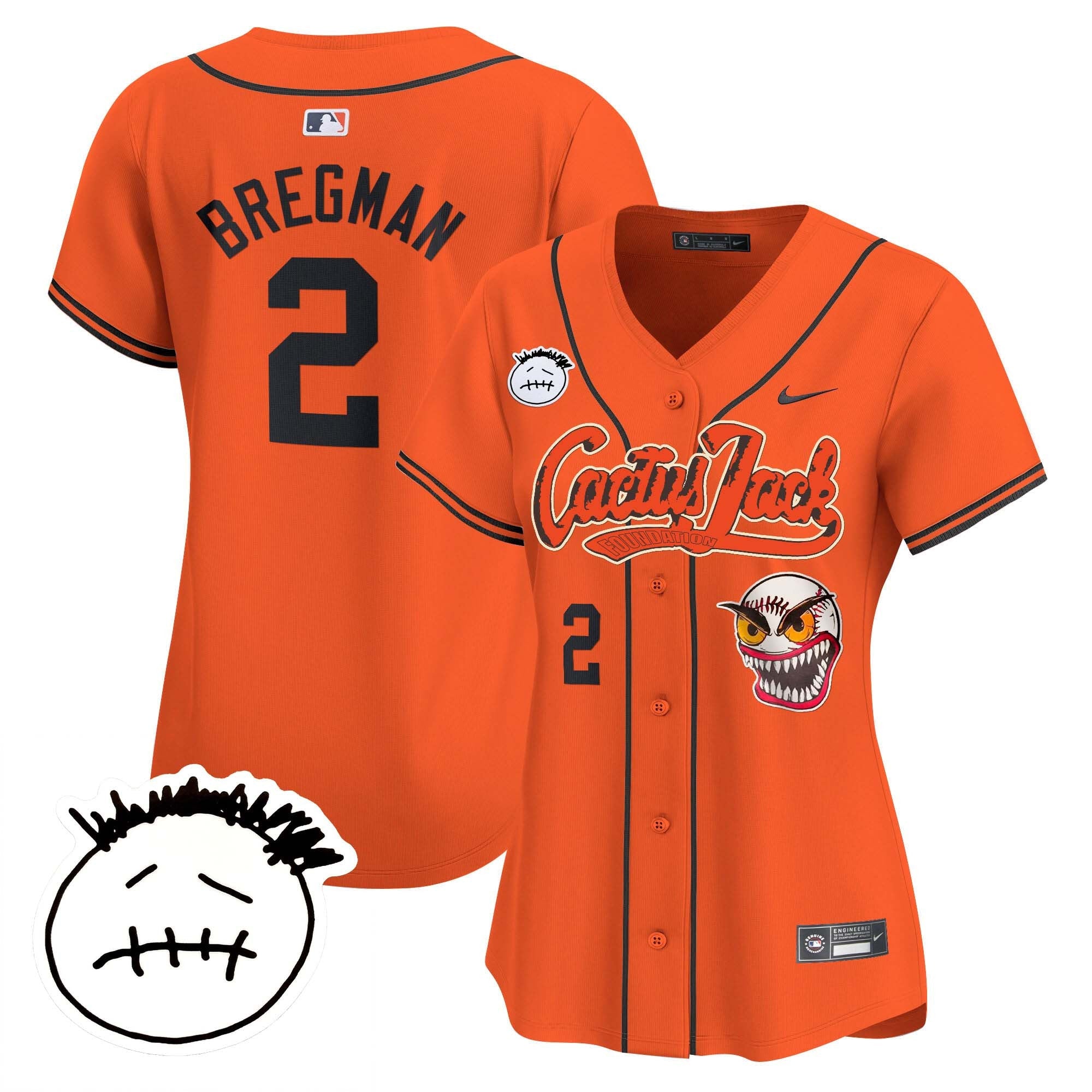 Women’s Houston Cactus Jack Patch Vapor Premier Limited Jersey V3 – Stitched